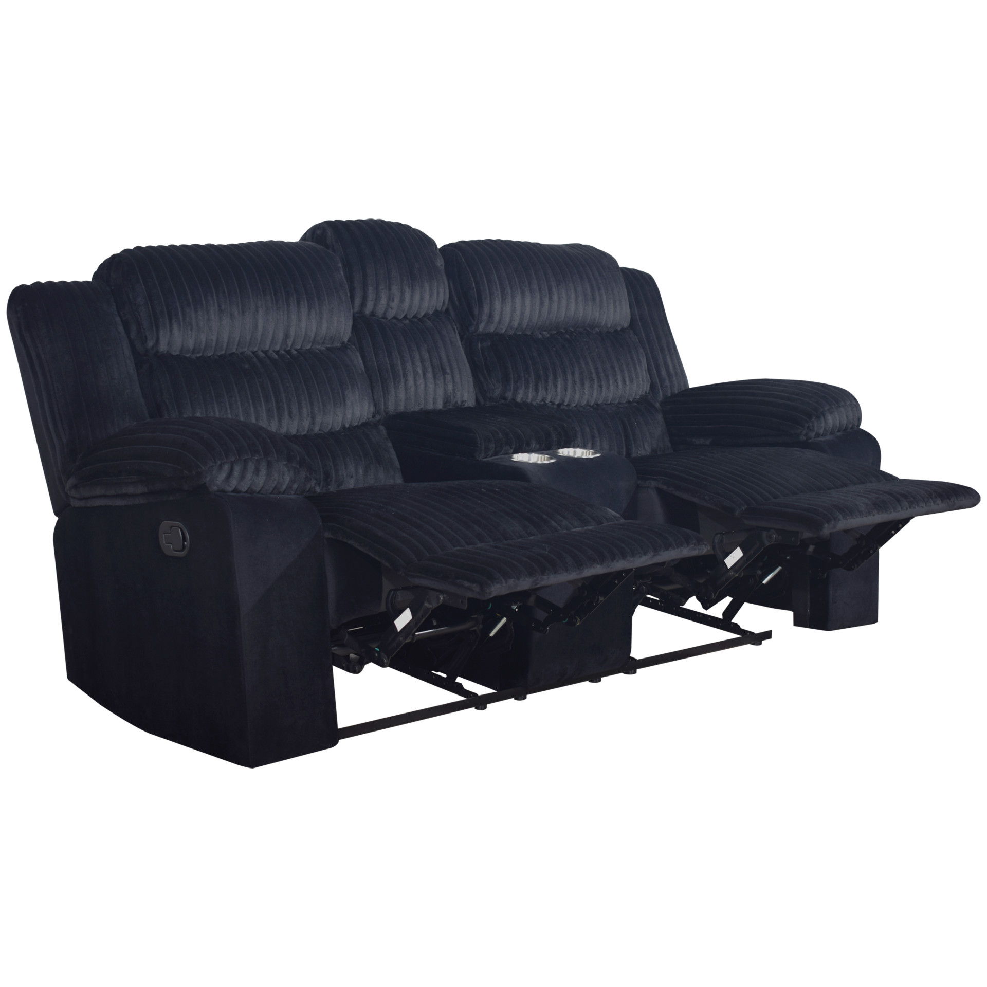 Willow - Console Loveseat With Dual Recliners - Black
