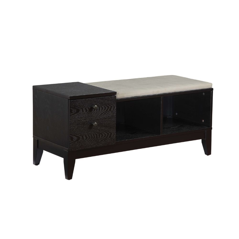 Boyet - Bench - Cream Fabric & Black, black