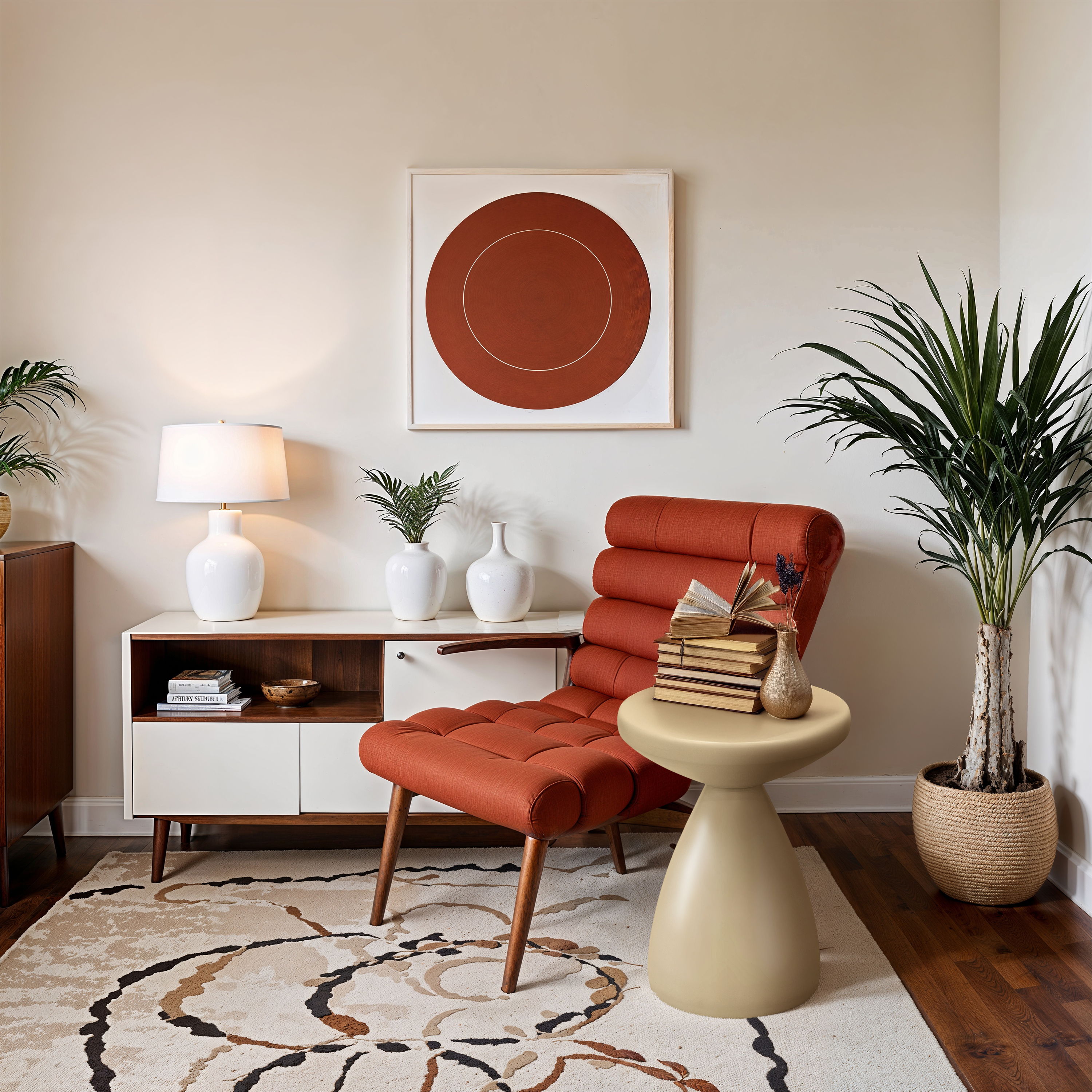 Anika - Iron End Table - Beige