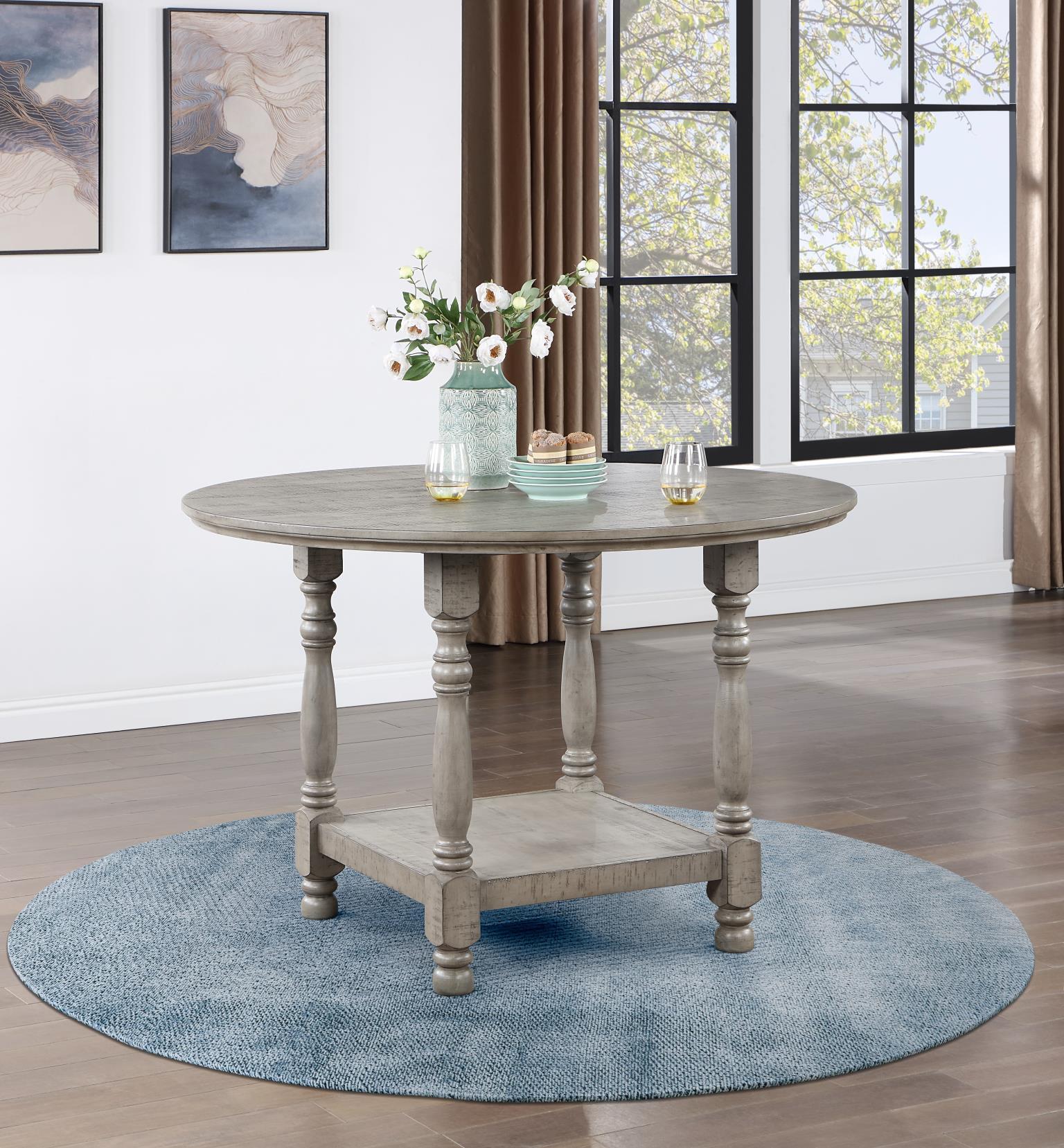 D114 - 5 Piece Dining Room Set (Dining Table, 4 Side Chairs) - Gray
