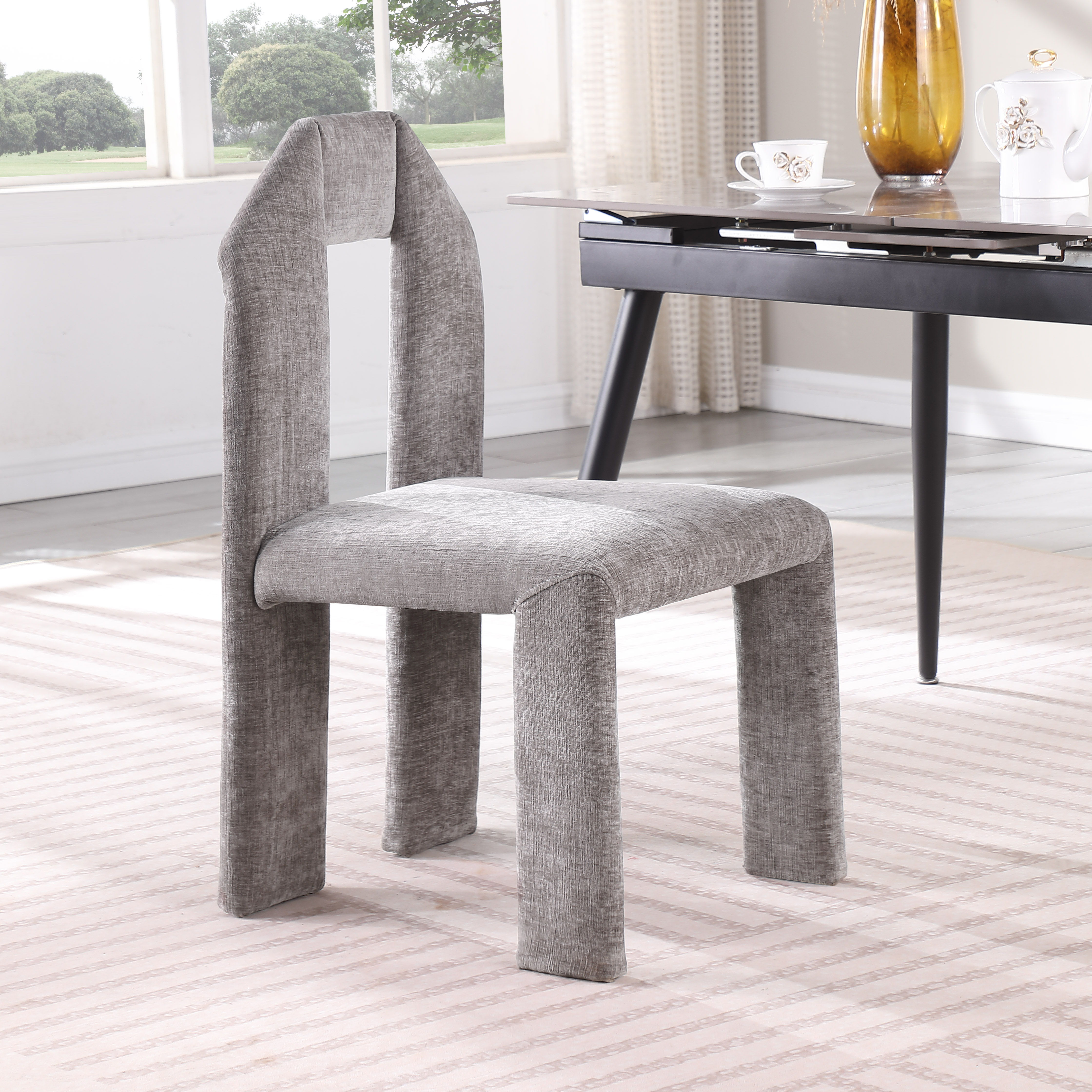 Bennett - Chenille Dining Chair (Set of 2) - Gray