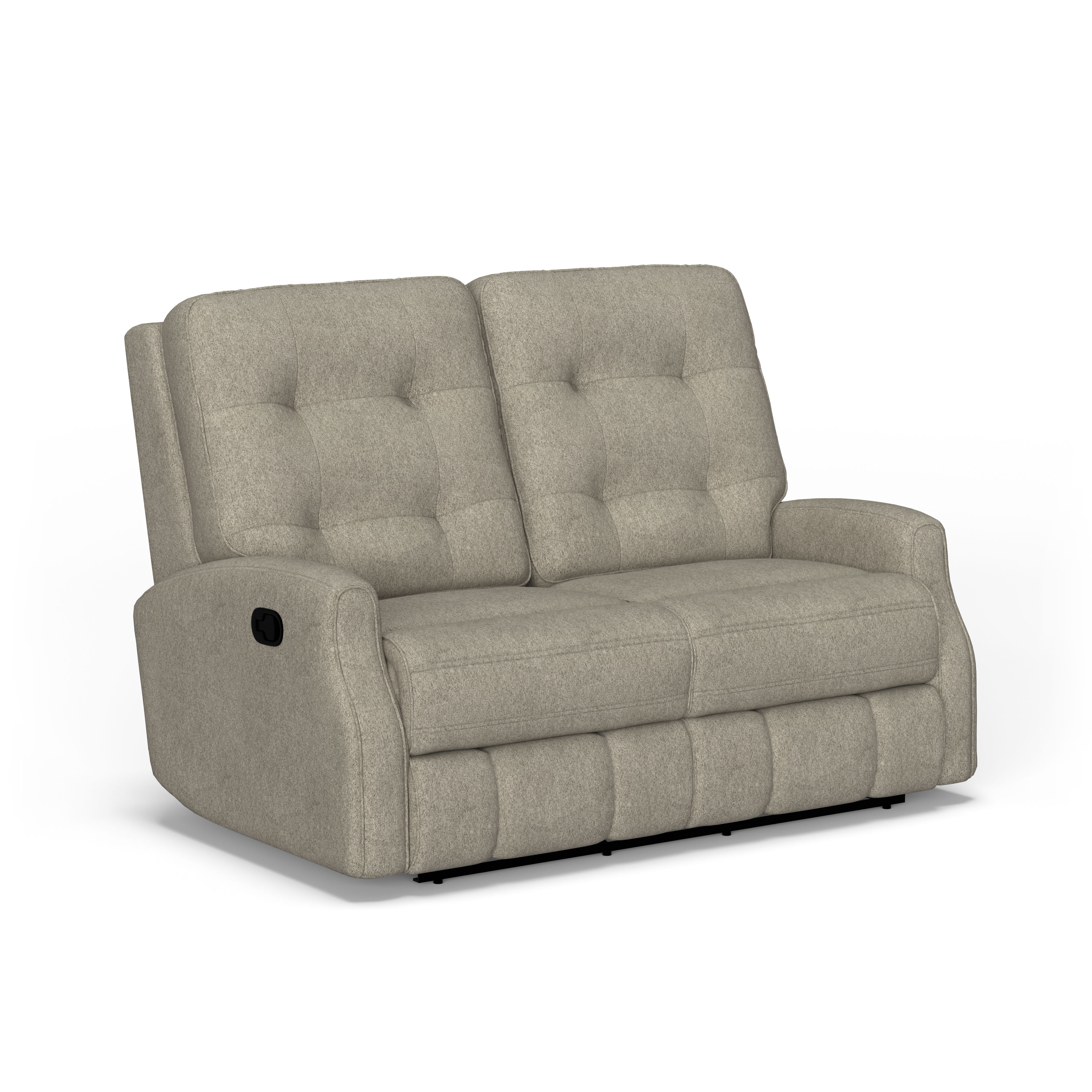 Devon - Transitional Fabric Reclining Loveseat, gray