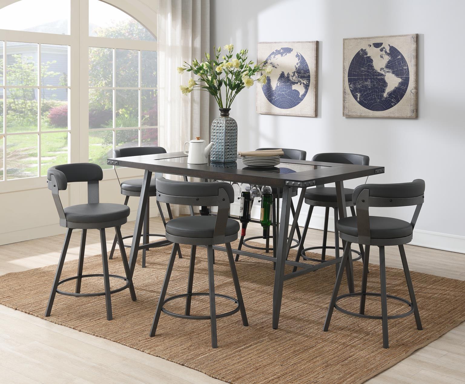 D208 - Counter Height Chair (Set of 2) - Gray
