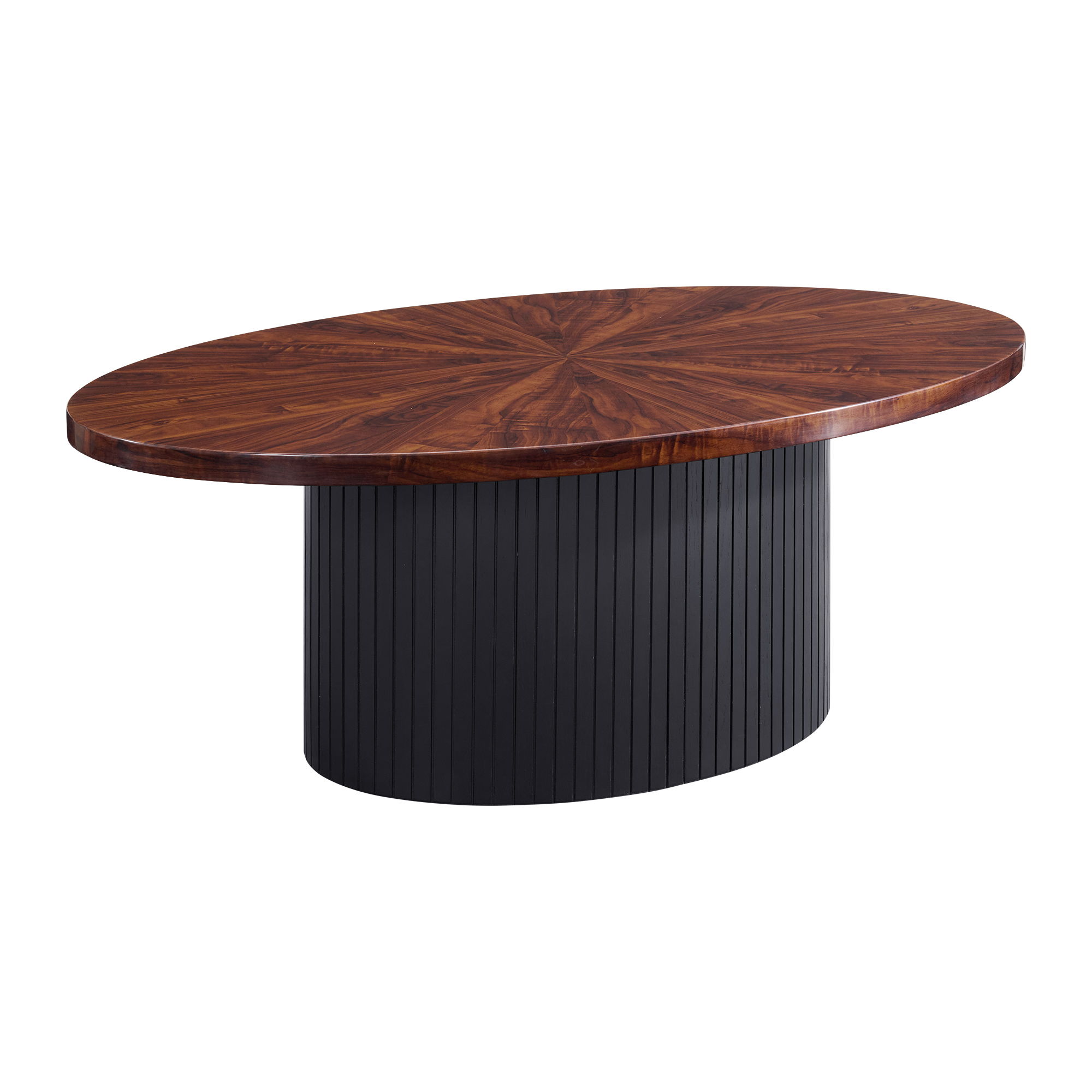 Rosemond - Oval Coffee Table With Top And Base - Cherry And Black