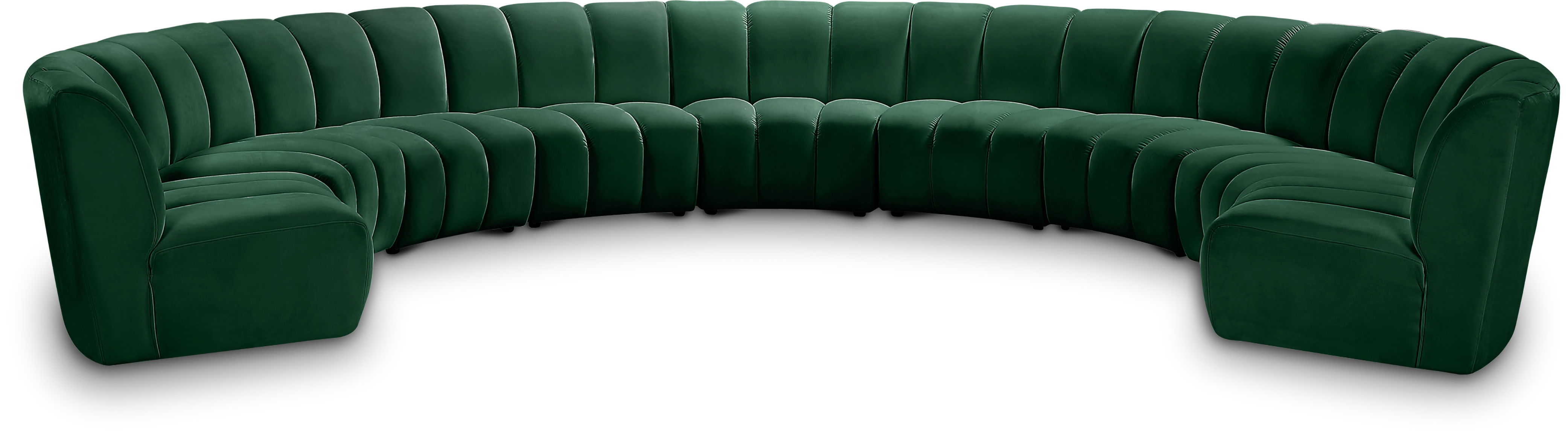 Infinity - 9 Piece Modular Sectional - Fabric - Green