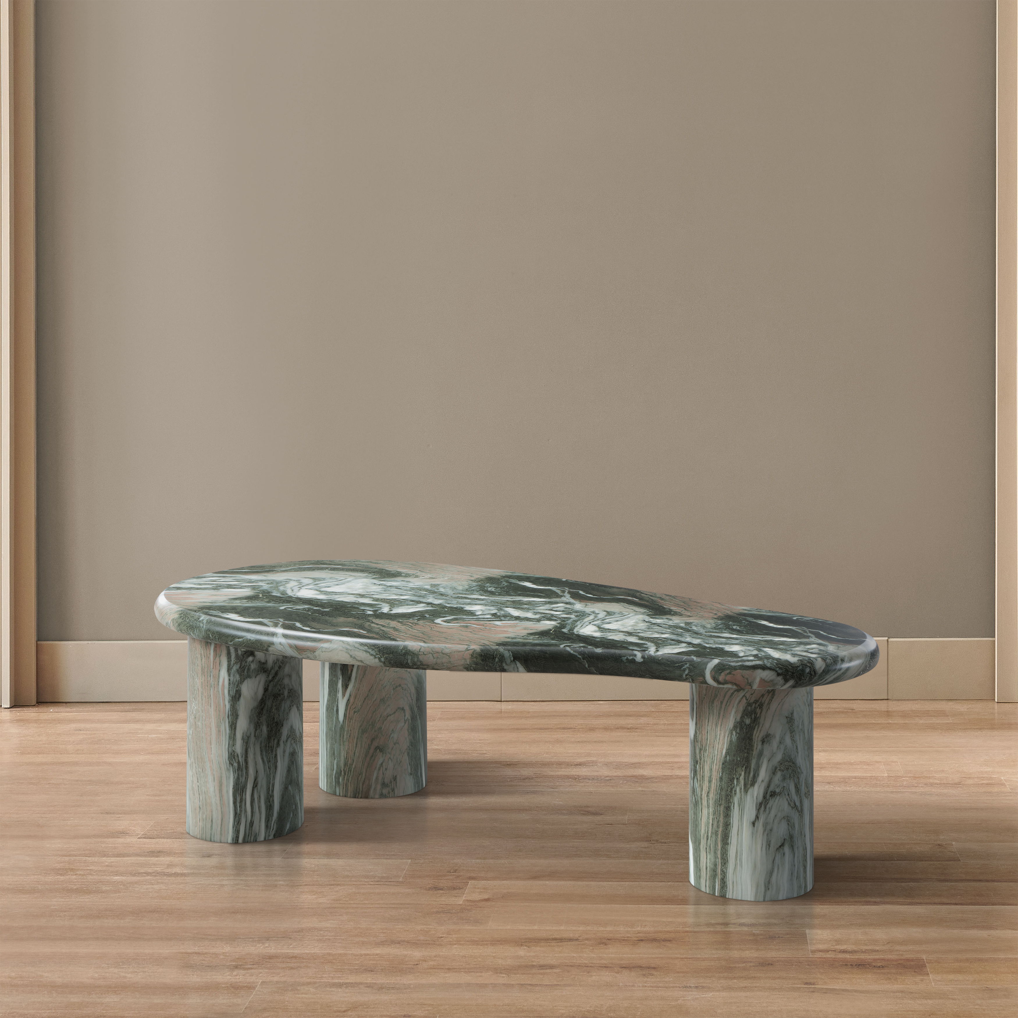 Sassari - Marble Finish Concrete Coffee Table - Green
