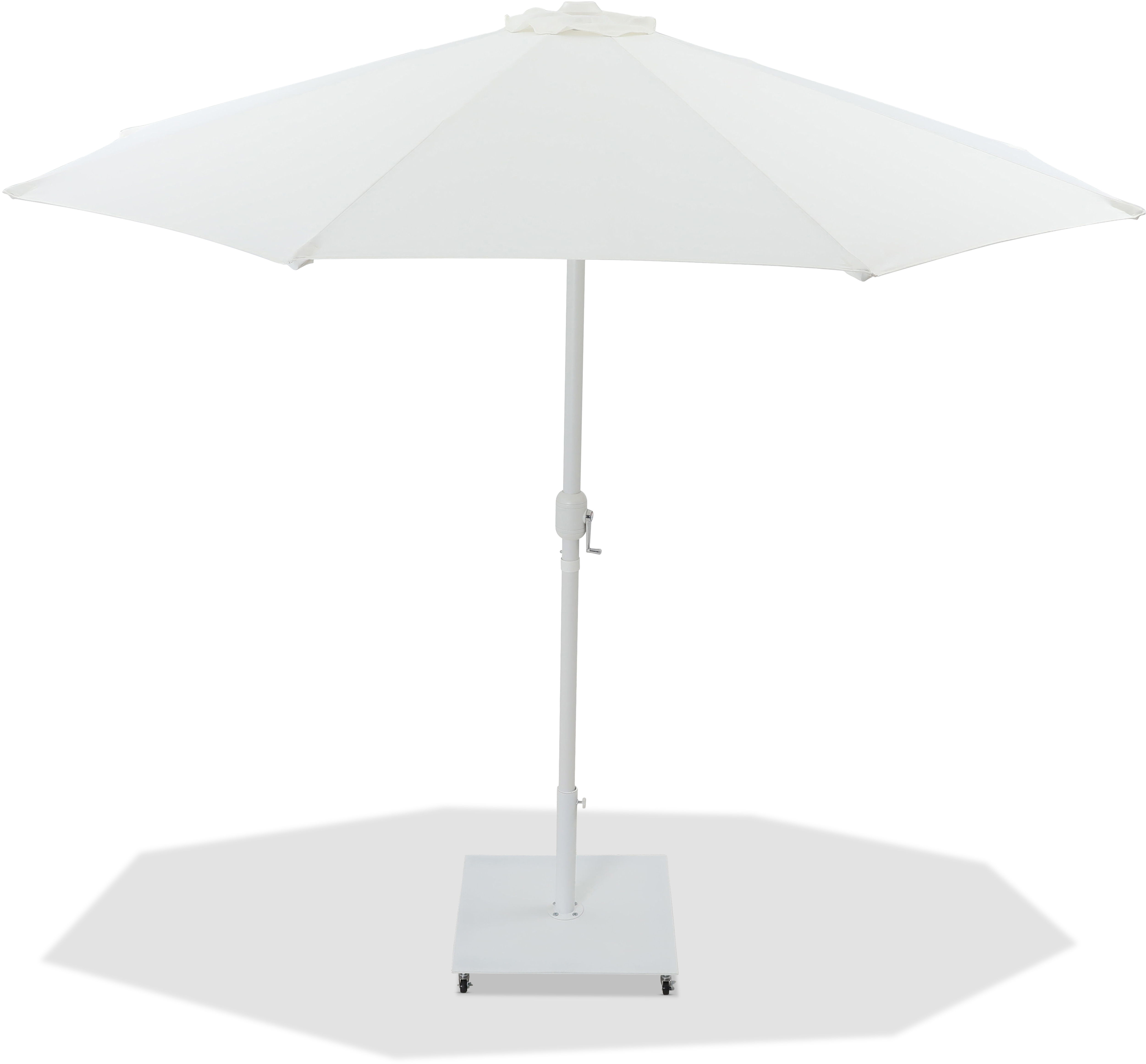 Fiji - Aluminum Patio Umbrella With Square White Base - White