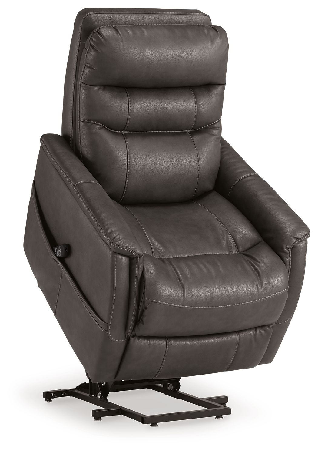Ashley Furniture Strawbill - Power Lift Recliner - Shadow - Image 5