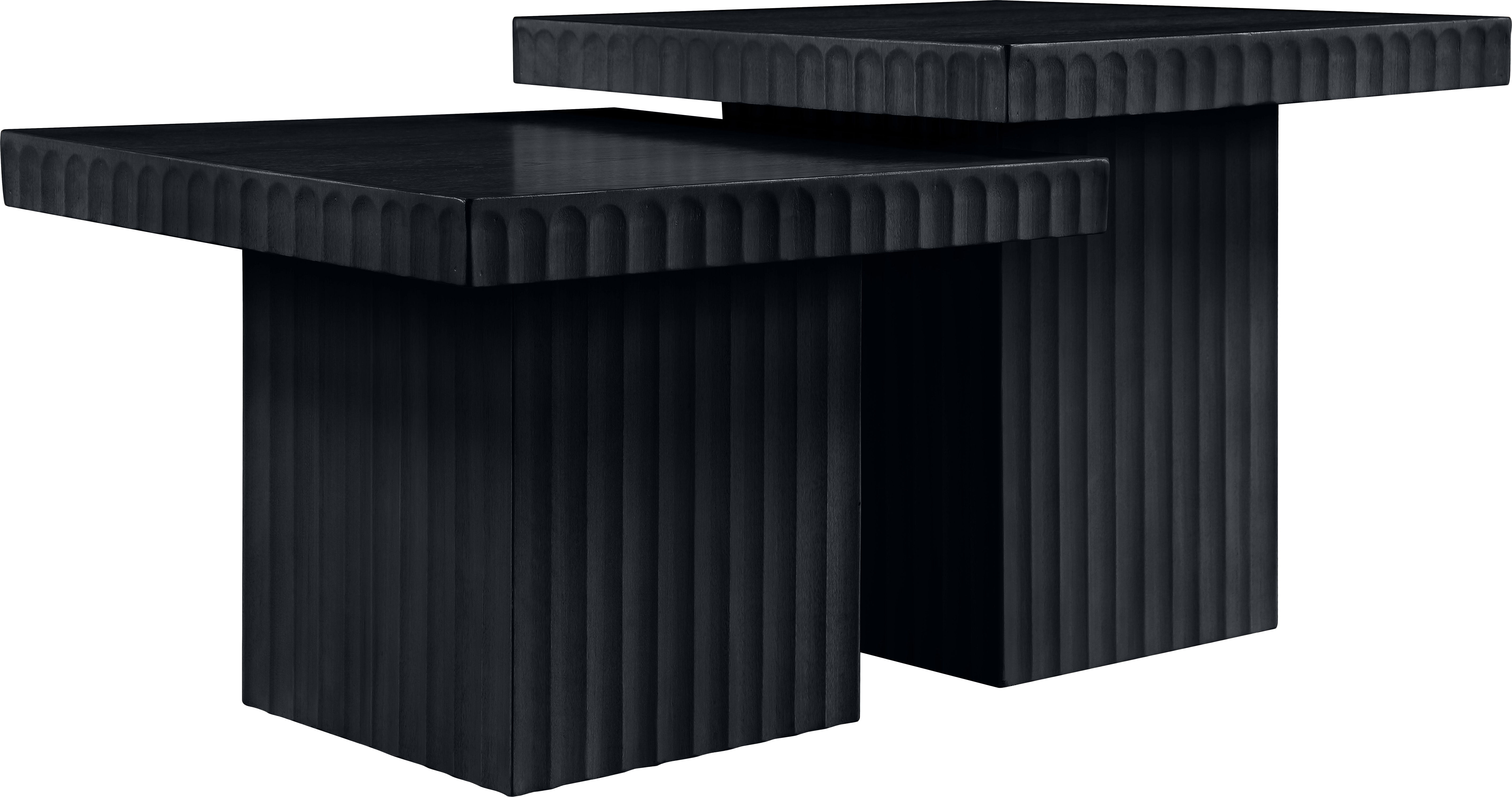 Spencer - 18" Oak Veneer 2 Piece Coffee Table - Black