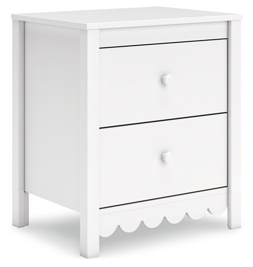 Hallityn - Two Drawer Night Stand - White, white