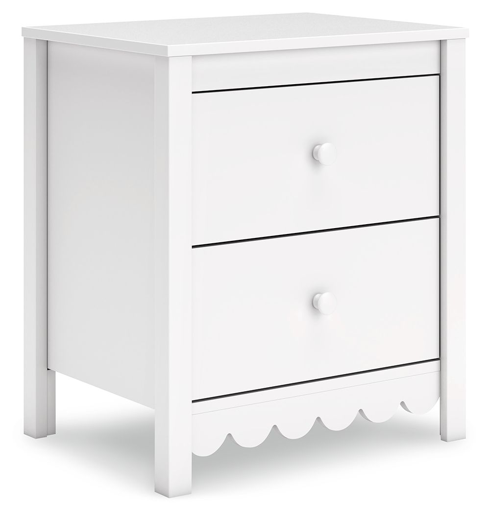 Ashley Hallityn Two Drawer Night Stand - White