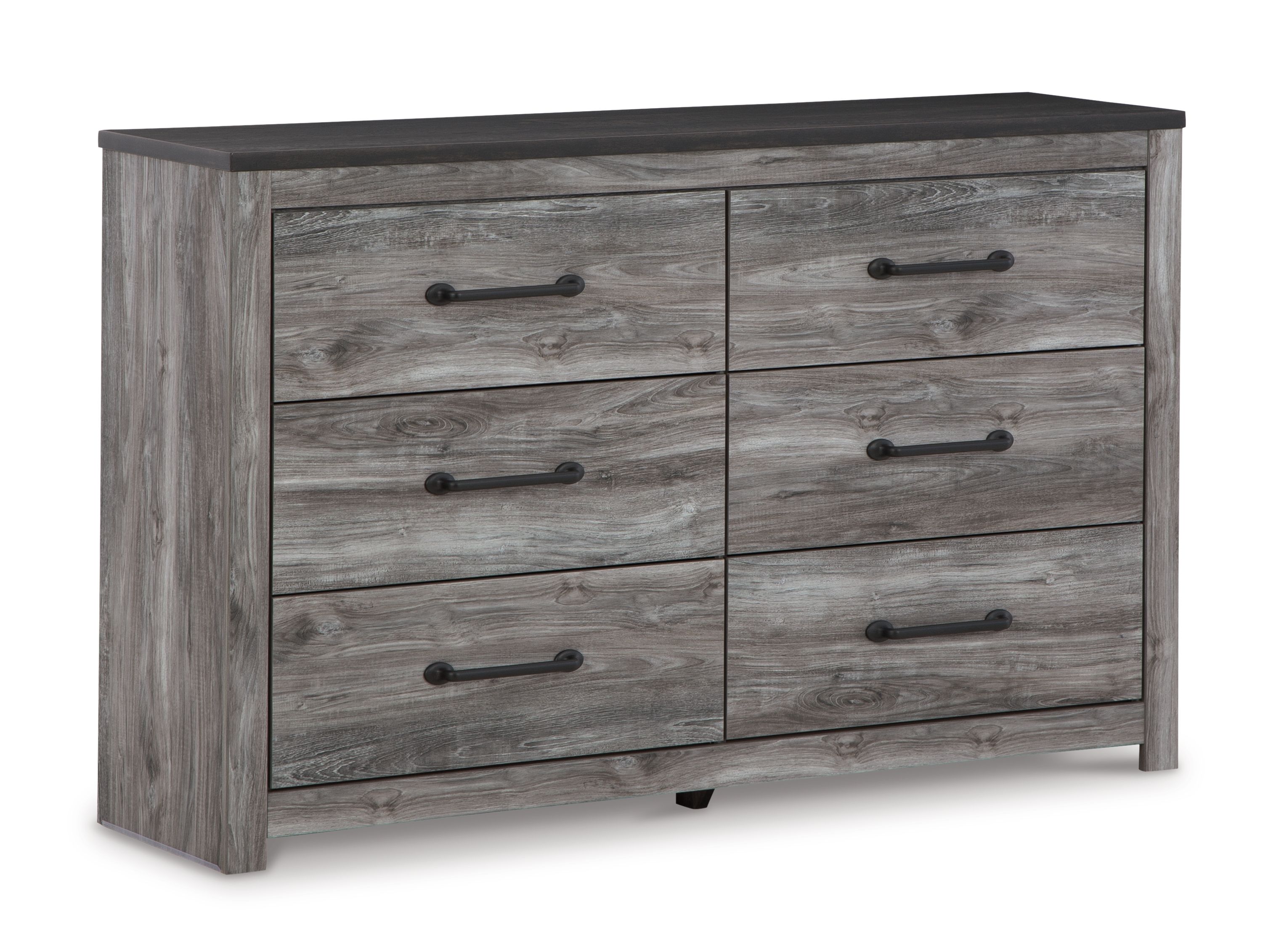 Bronyan - King Panel Bed - 4 Pc. - Dresser, Mirror, King Bed - Dark Gray