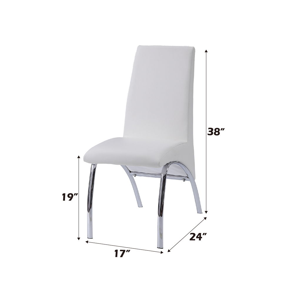 Pervis - Side Chair (Set of 2) - White Synthetic Leather & Chrome, white, view 6