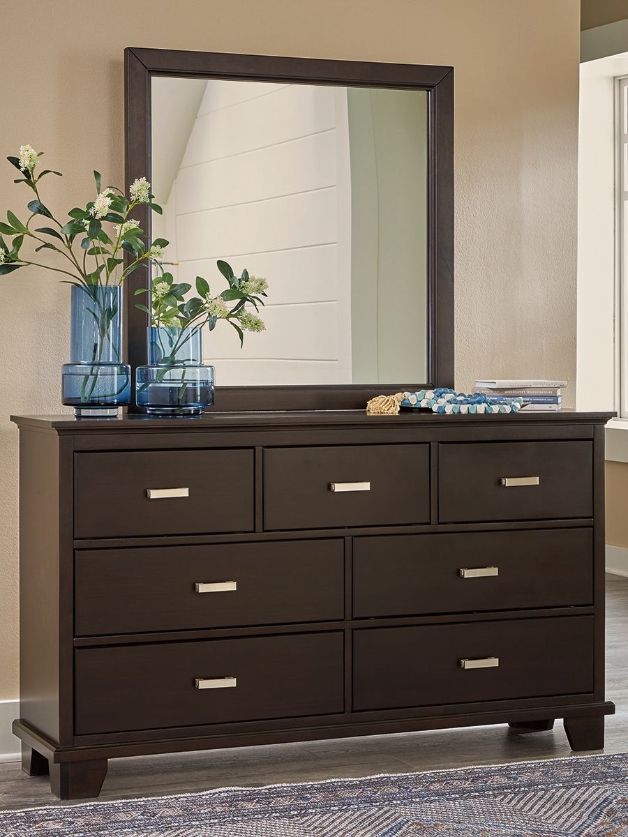 Ashley Furniture Covetown - Dresser And Mirror - Dark Brown - Image 6