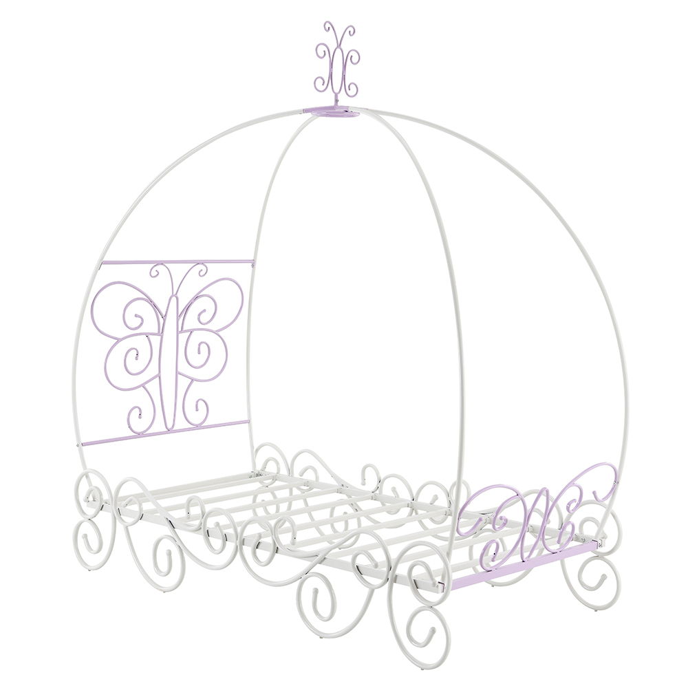 Priya II - Full Bed With Canopy - White & Light Synthetic Leather Rple, white, view 3