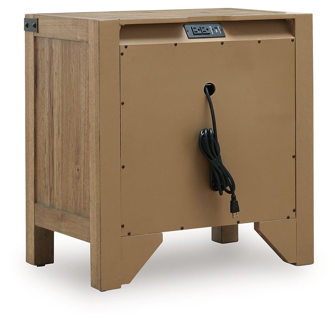 Ashley Furniture Ridgester - Three Drawer Night Stand - Light Brown - Image 5