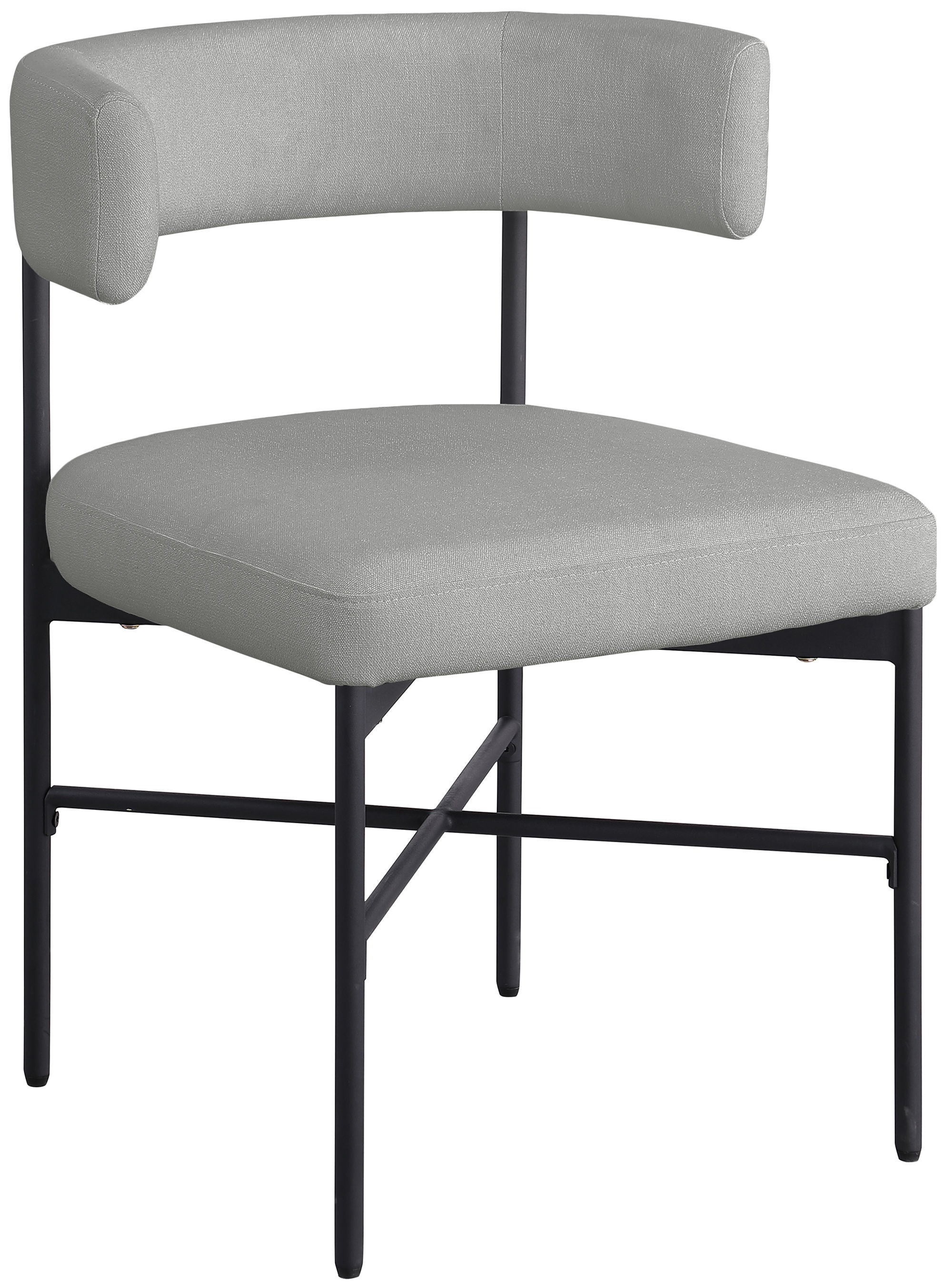 Rivage - Durable Dining Chair With Black Frame (Set of 2) - Light Gray
