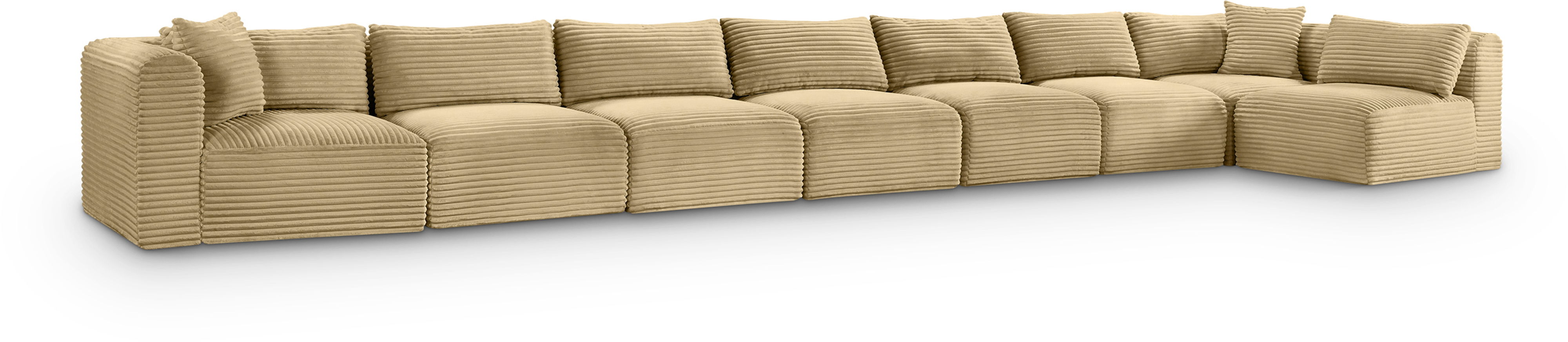 Shaggy - 8 Piece Modular Sectional - Camel