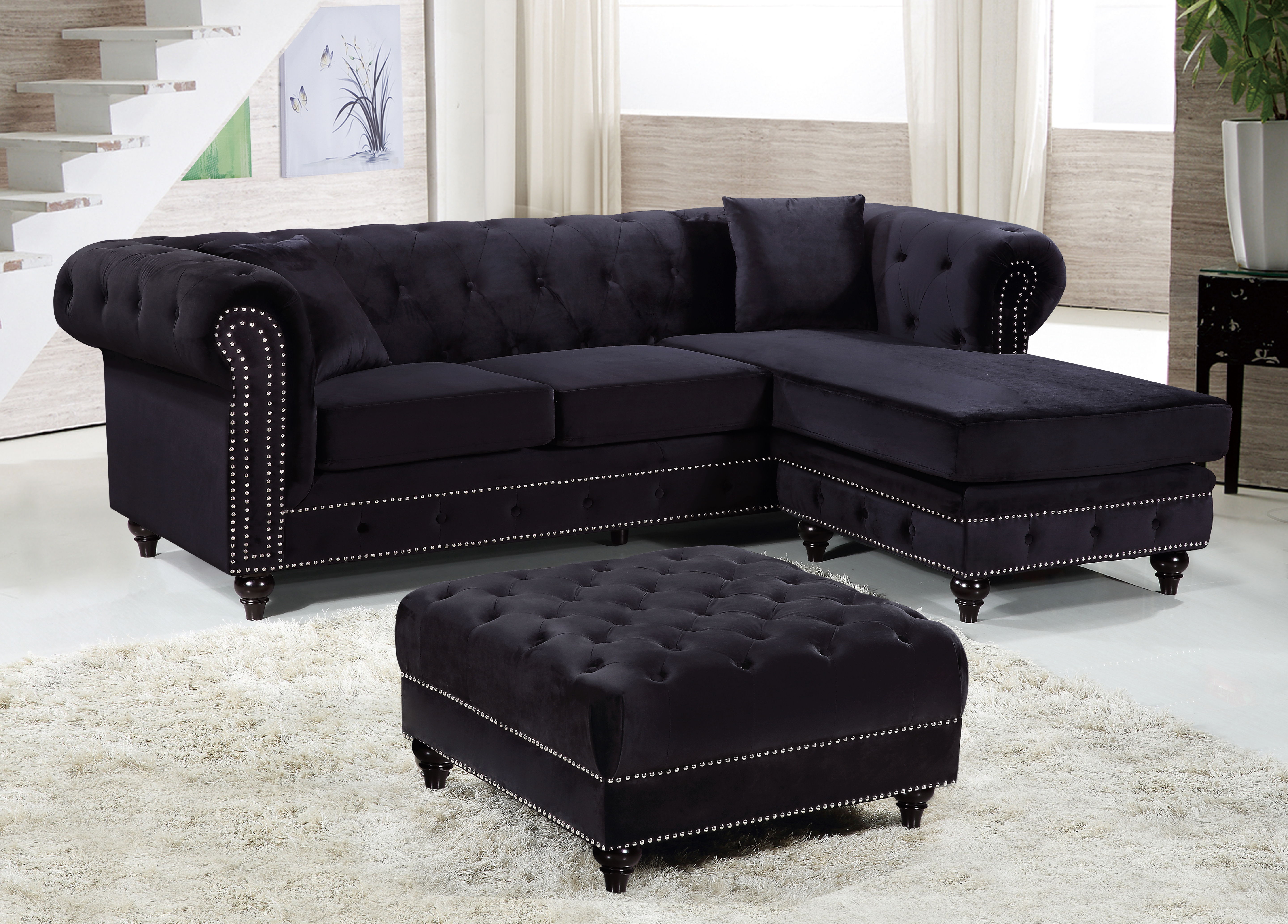 Sabrina - 2 Piece Reversible Sectional - Black