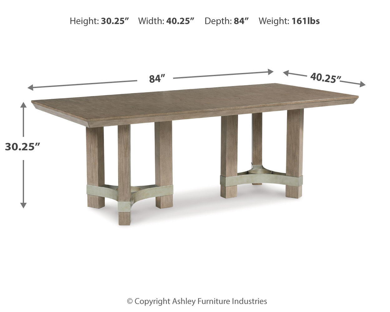 Ashley Furniture Chrestner - Rectangular Dining Room Table - Gray - Image 7