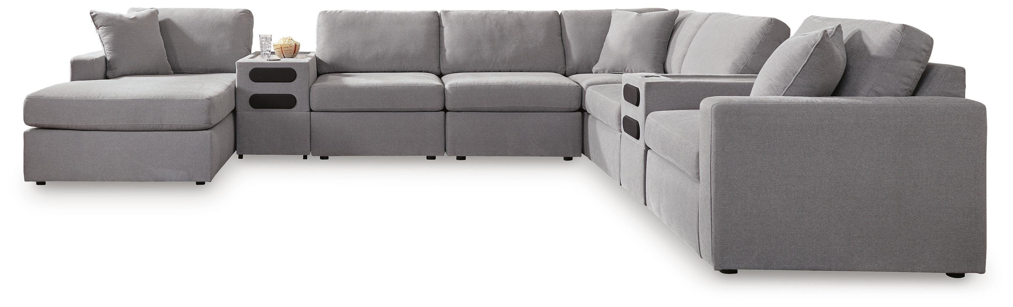 Modmax – 8-Piece Sectional With LAF Corner Storage Chaise And 2 Audio Consoles – Granite