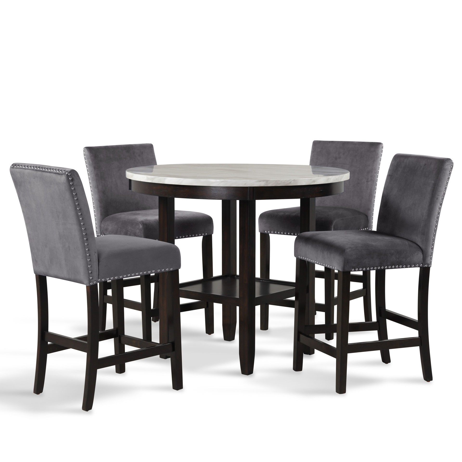 Celeste - Round Counter Table - Espresso, dark brown, view 4