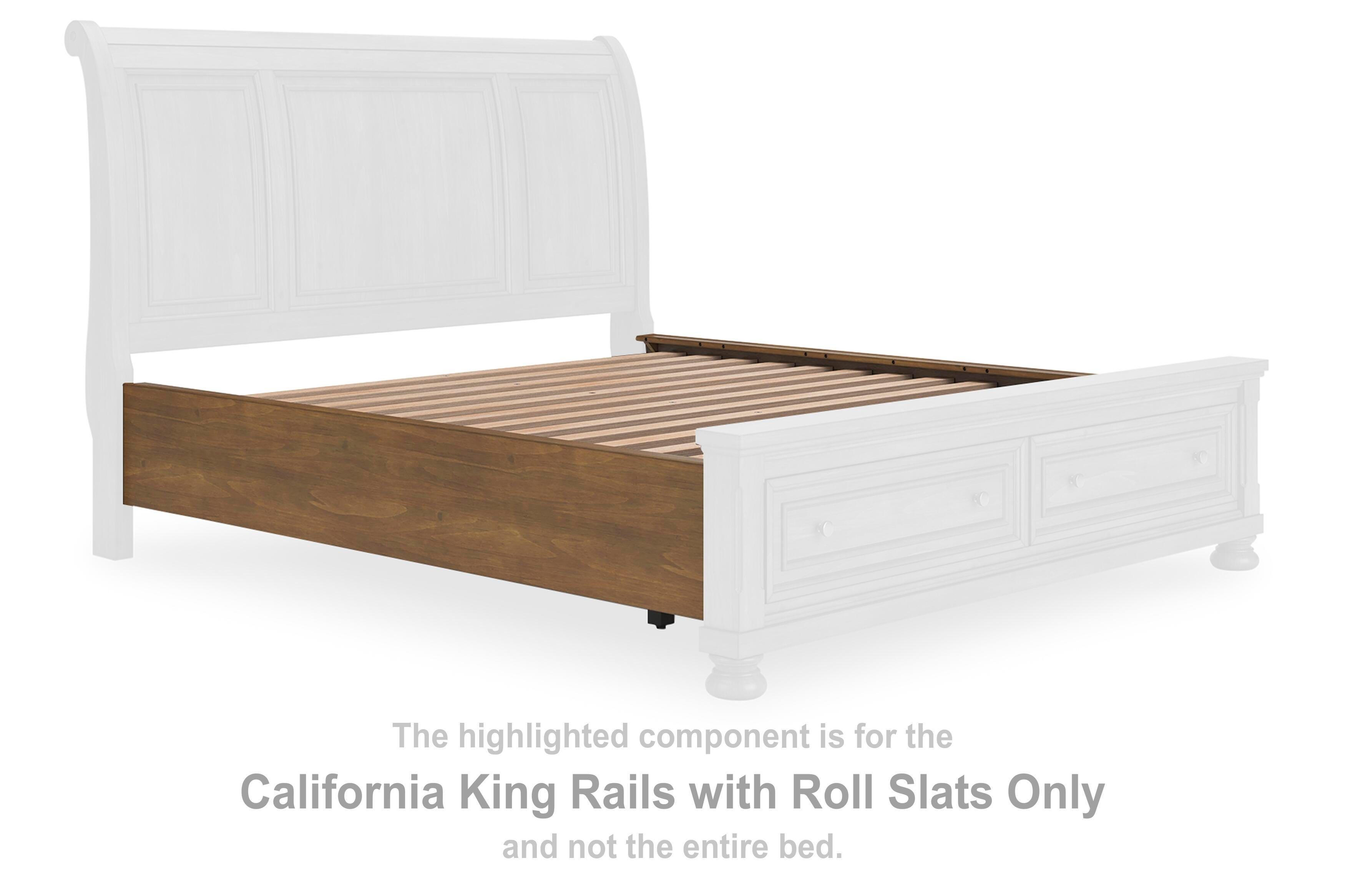 Feddinger – California King Rails With Roll Slats – Medium Brown
