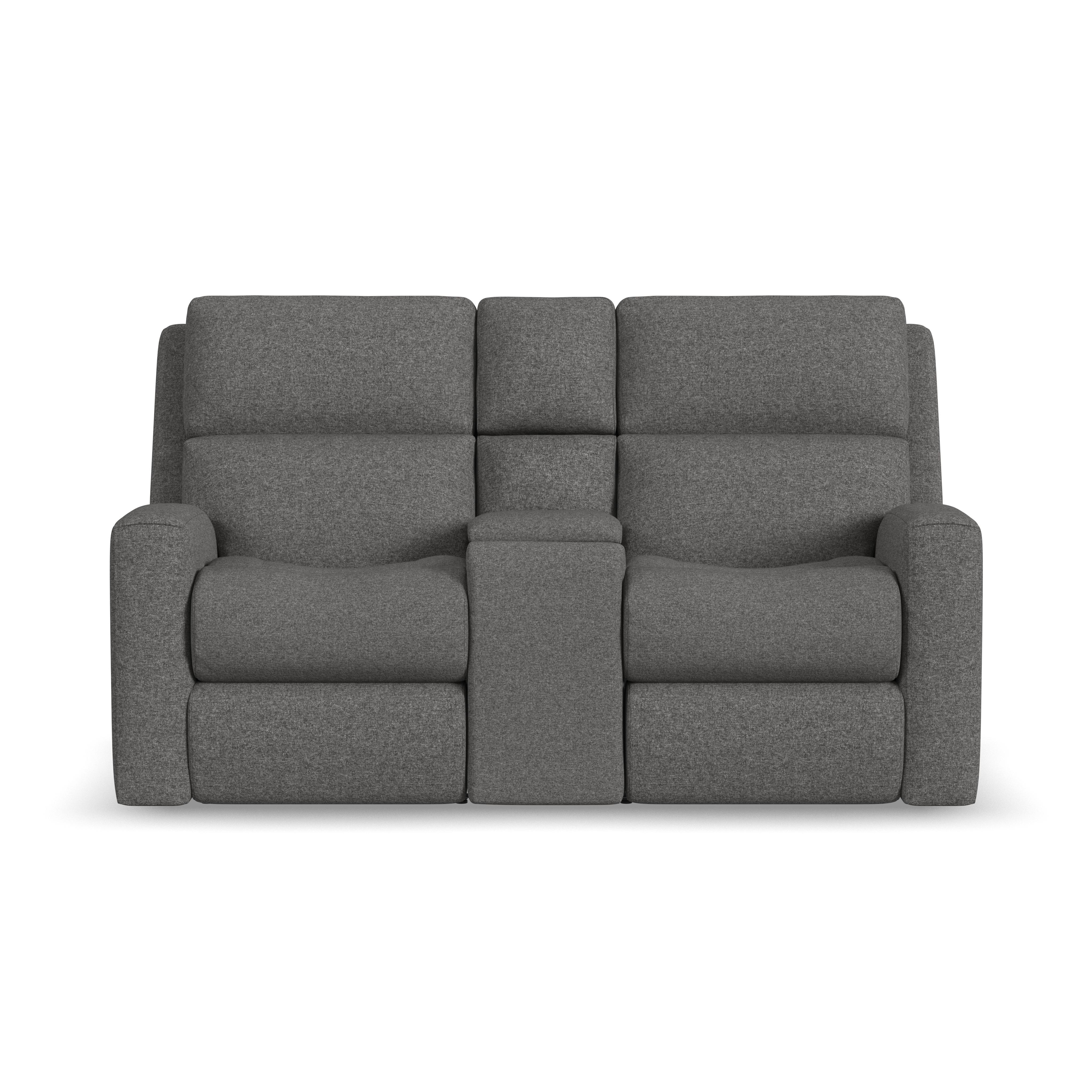 Score - Transitional Fabric Power Reclining Loveseat With Console & Power Headrests & Lumbar, red, view 2