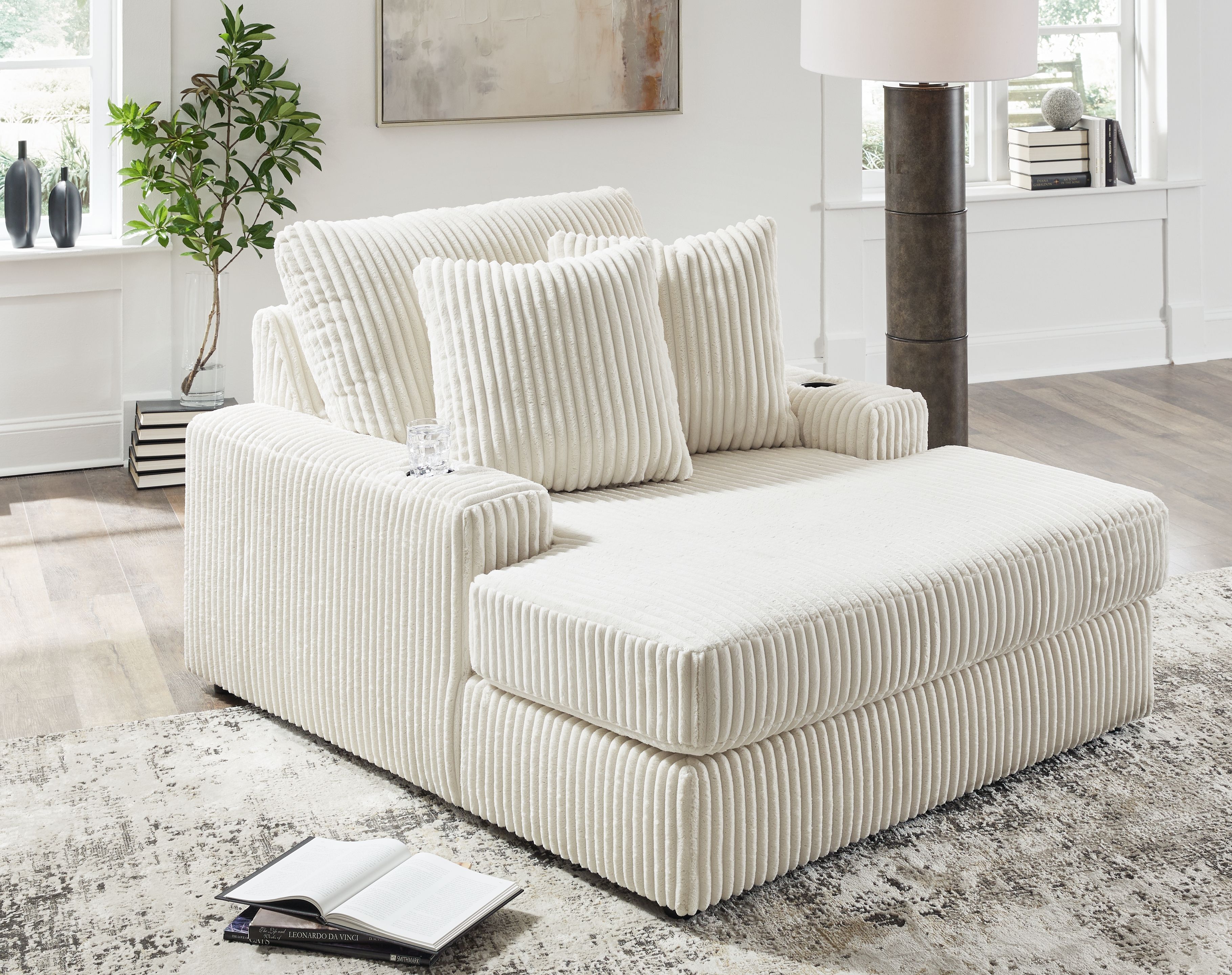 Ashley Furniture Lindyn - Chaise - Ivory - Image 7