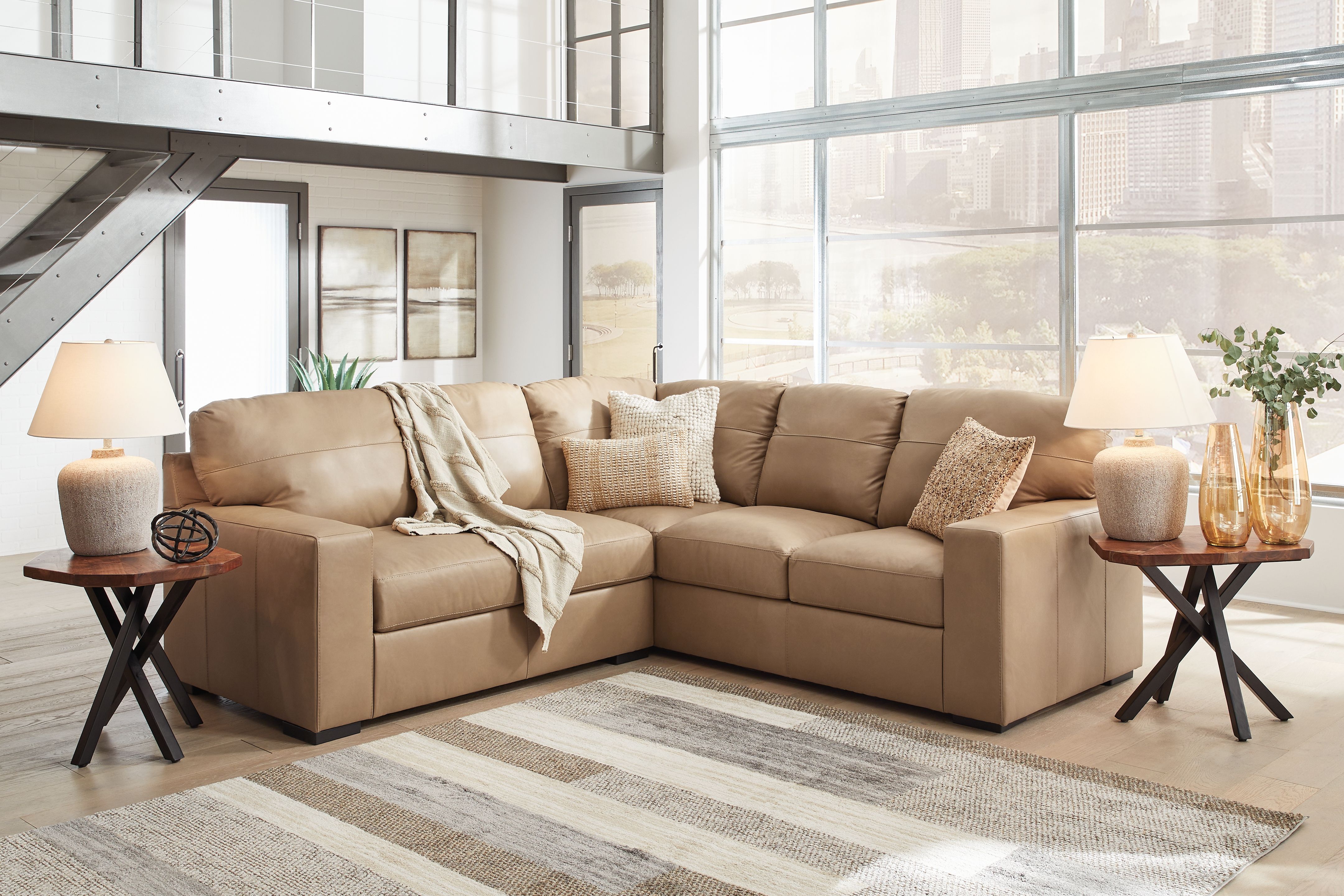 Ashley Furniture Bandon - 3 Pc. - 2-Piece Sectional With Laf Loveseat, Ottoman - Toffee - Image 6