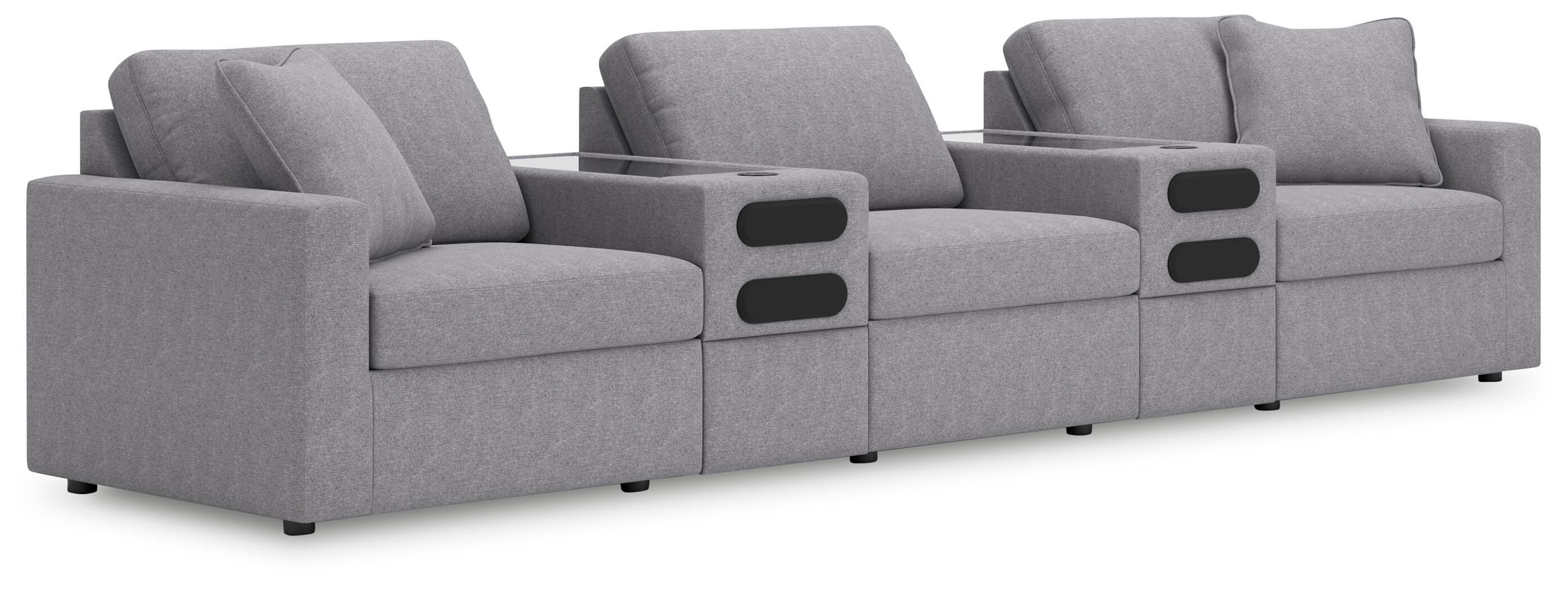 Modmax – 5-Piece Sectional With Audio System Console – Granite