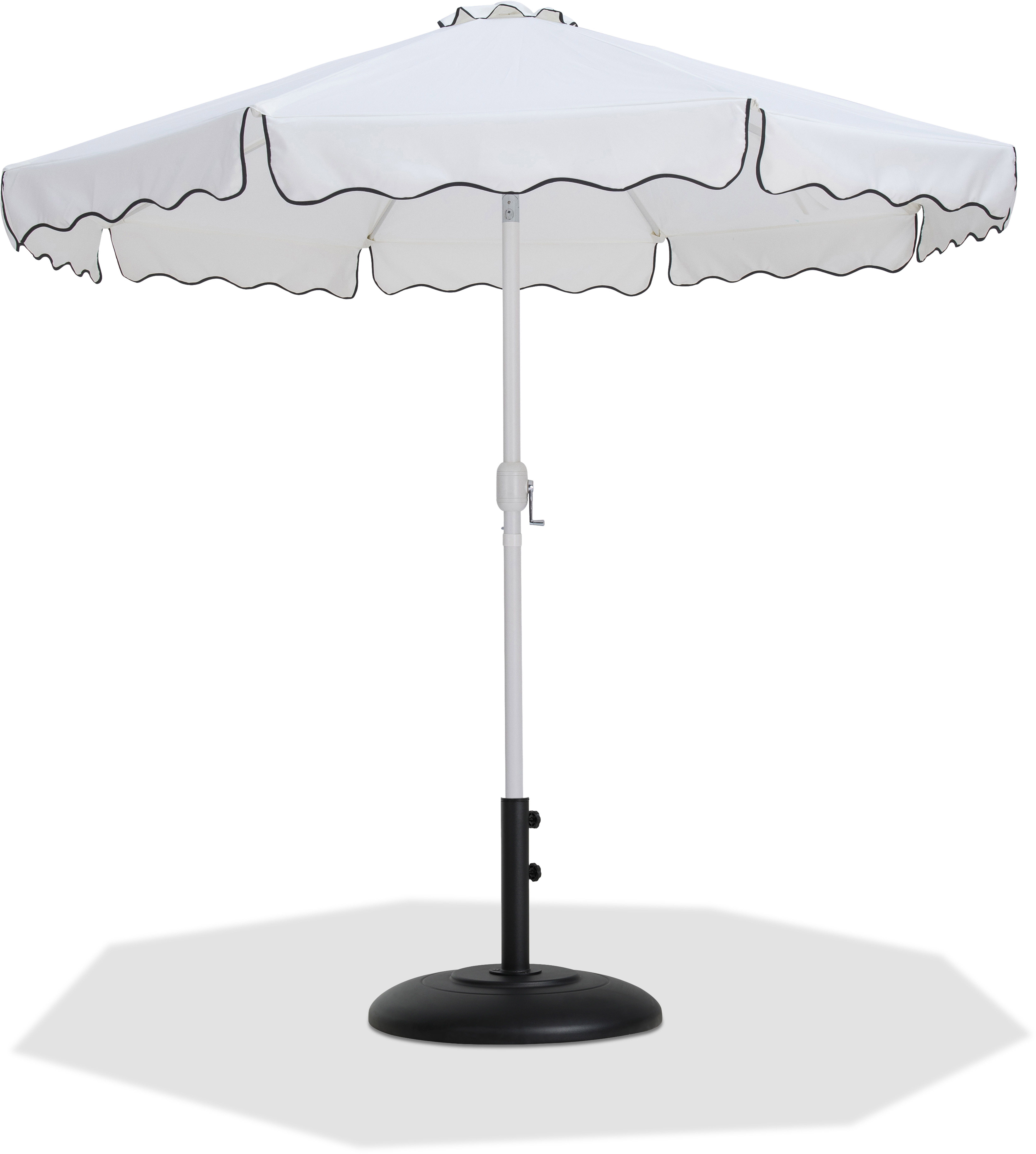Amalfi - Aluminum Patio Umbrella With Black Base / White Pole - White