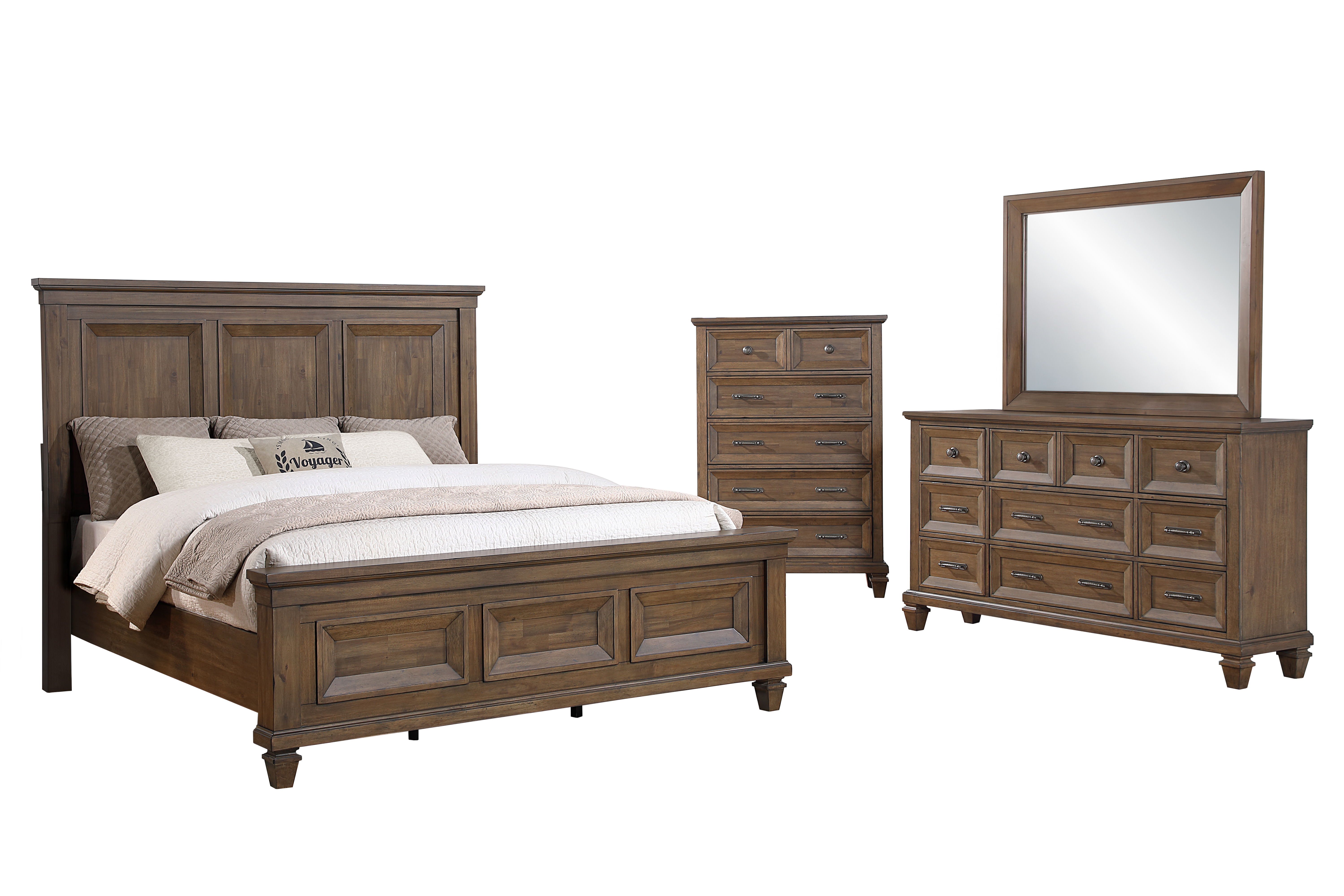 Eastern King · 4 Pc · Bed, Dresser, Mirror, Chest