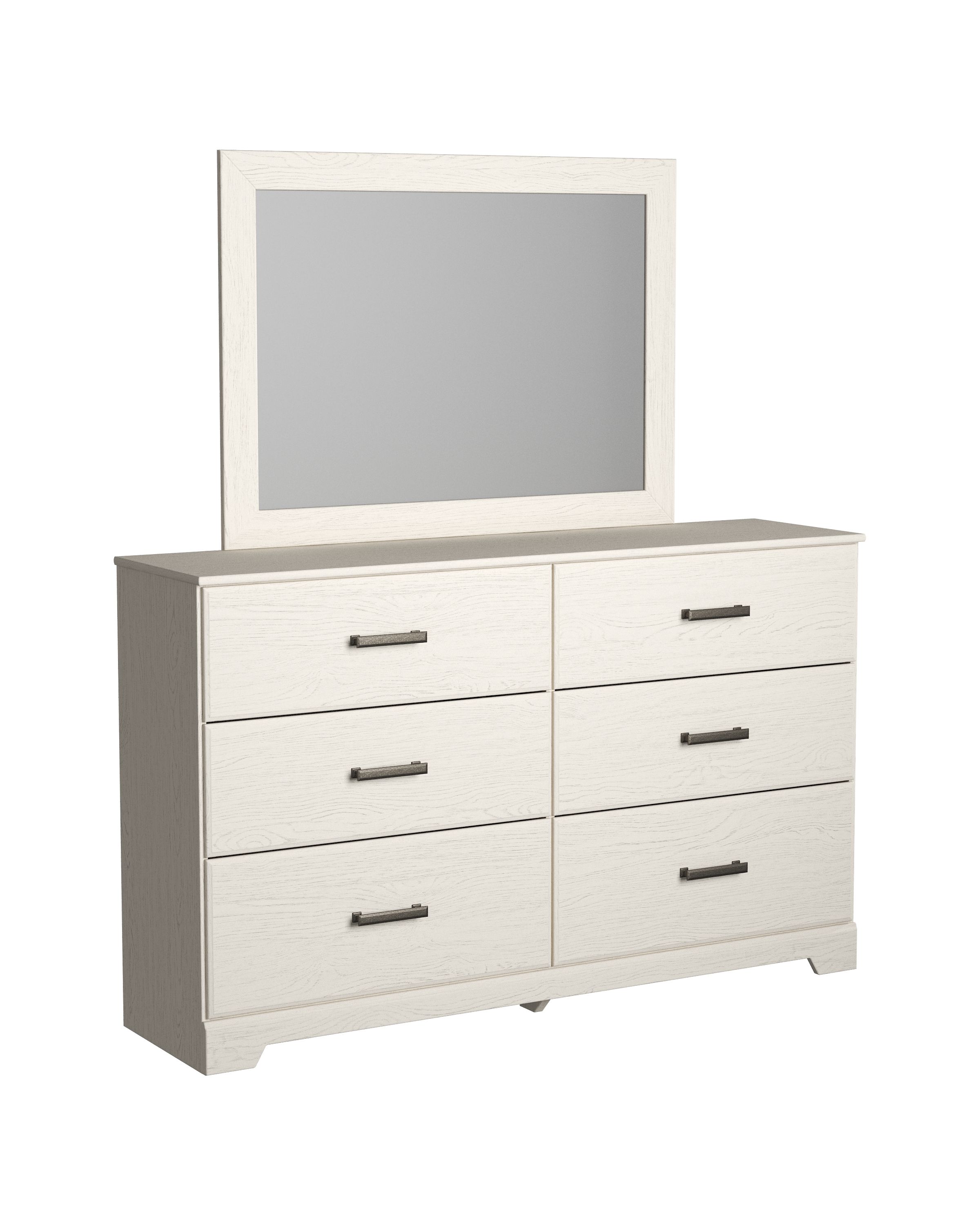 Stelsie - 7 Pc. - Dresser, Mirror, Chest, King Panel Bed, 2 Nightstands - White