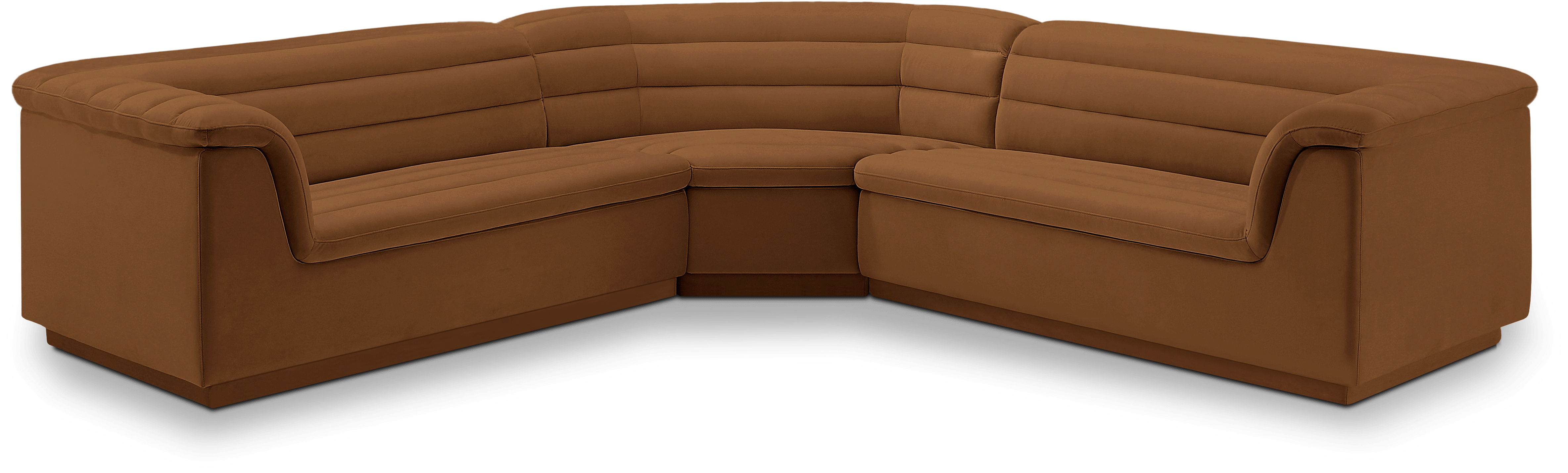 Cascade - Velvet Modular Sectional - Saddle