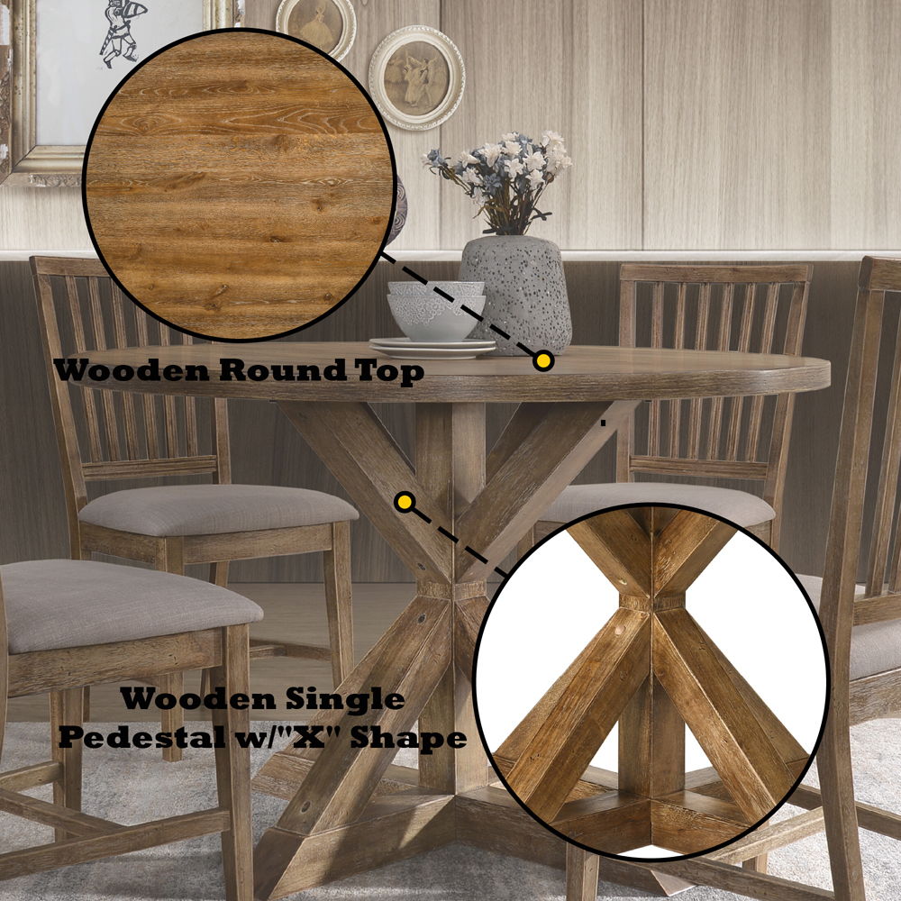 Wallace II - Dining Table - Weathered Oak, light brown, view 6