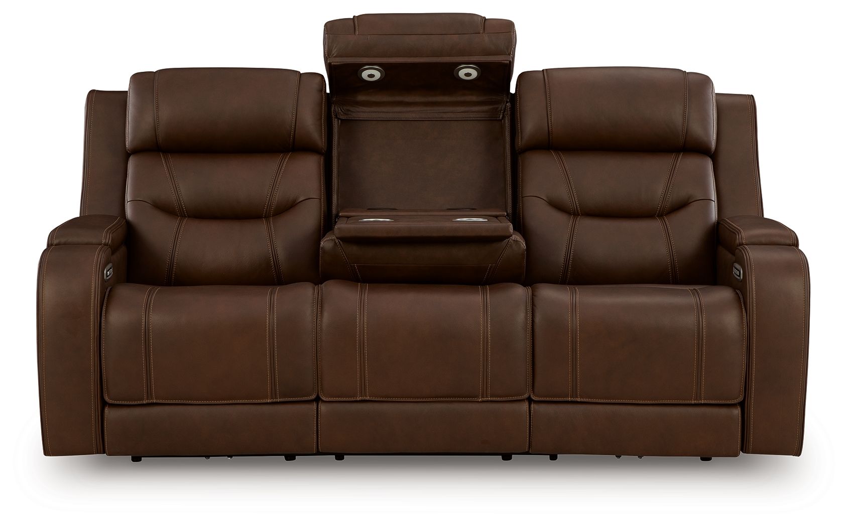 Ashley Furniture Knightington - Power Reclining Sofa With Audio Seating - Brown - Image 5