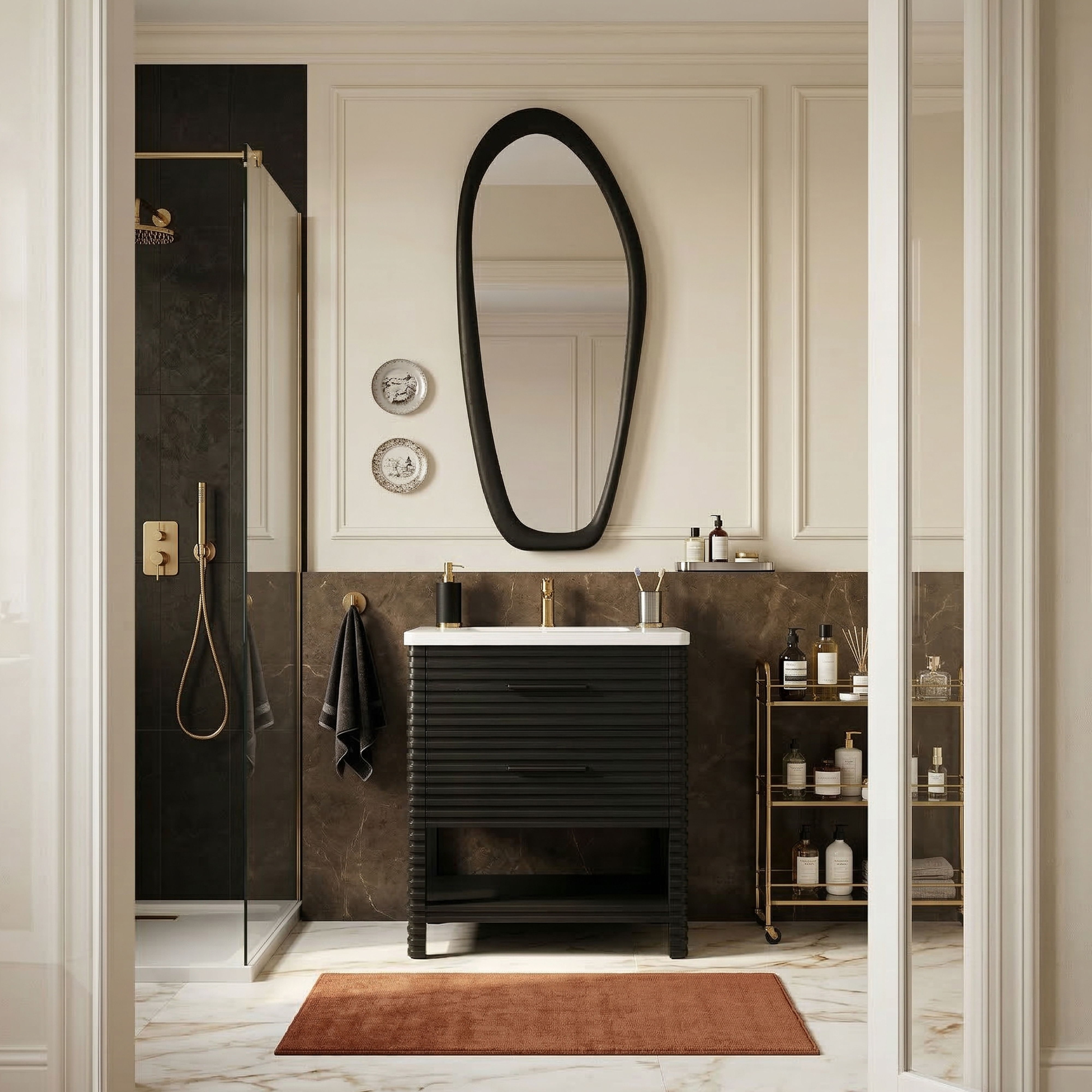 Oakwell - 30'' Bathroom Vanity - Black / White