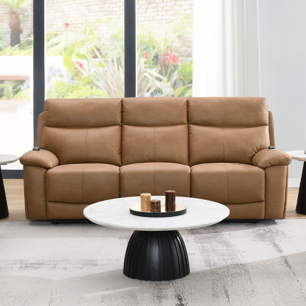 Chavis - Power Motion Sofa With USB & Power Headrest - Brown, light brown