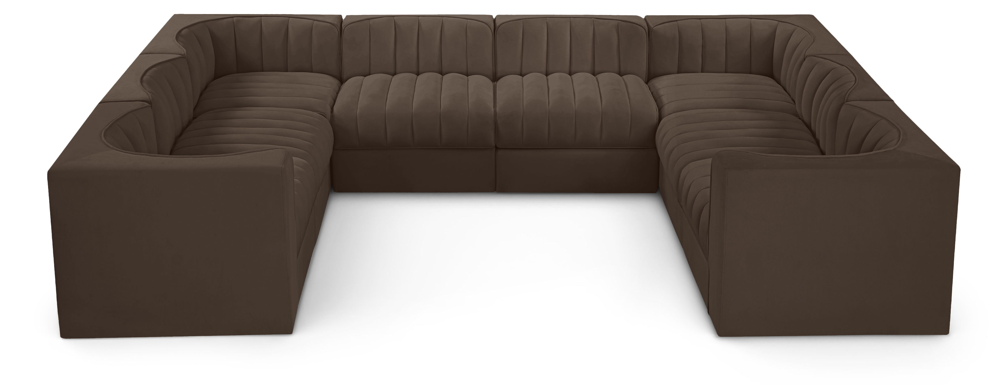 Velvet Performance Fabric Upholstered Modular Sectional