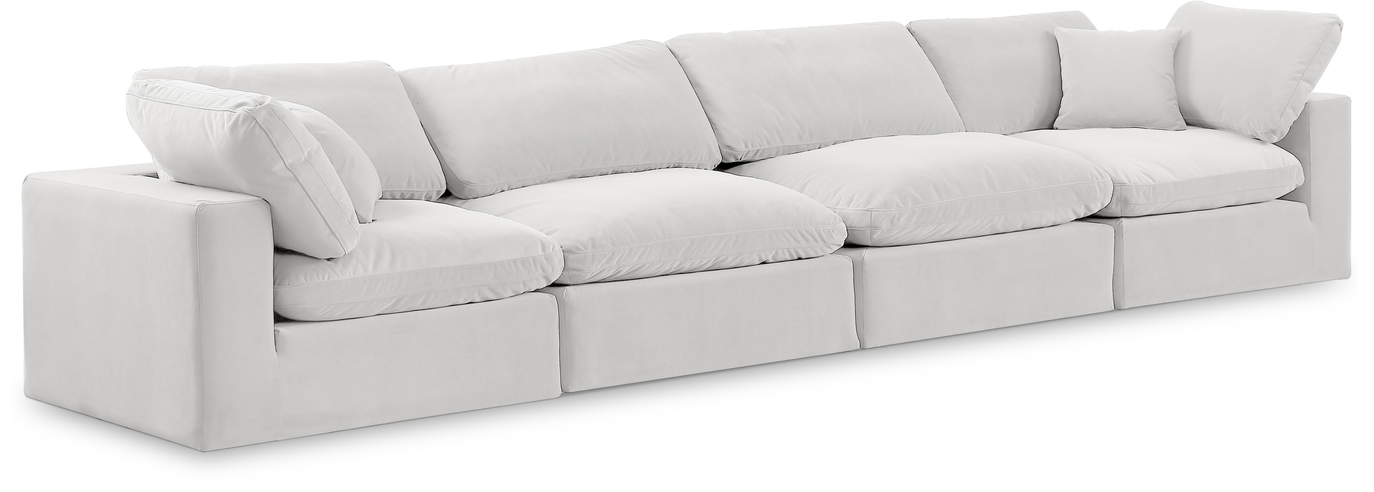 Comfy - Velvet Modular Sofa 4 Seats - White