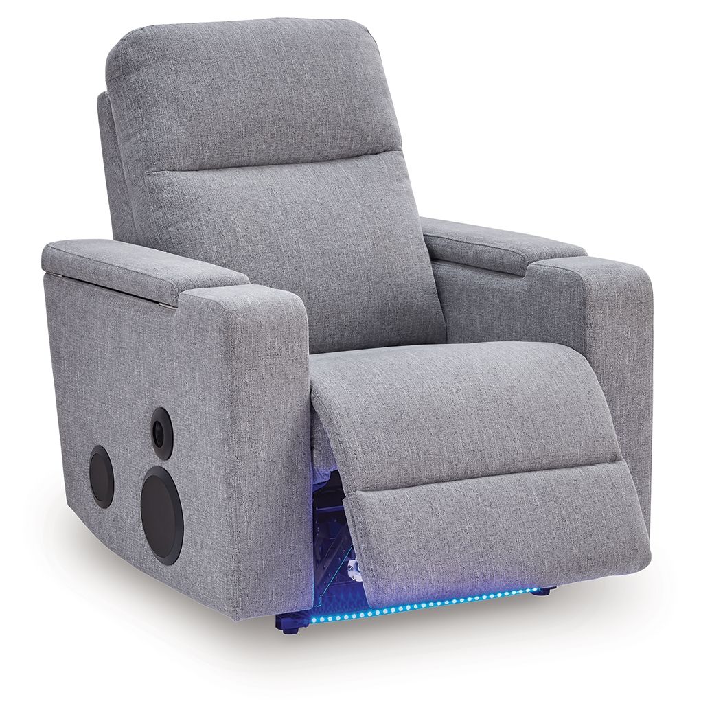Ashley Furniture Pineland - Glider Power Recliner With Audio System - Pewter - Image 3
