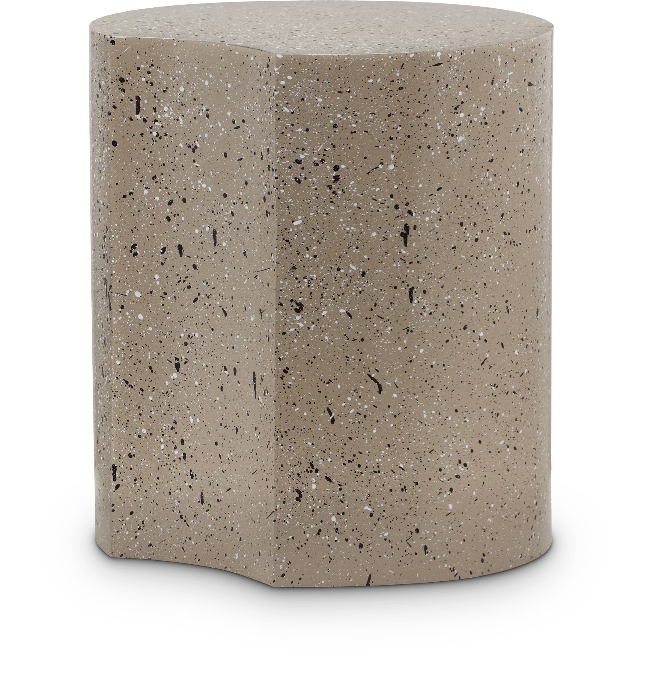 Dimple - 20" End Table - Taupe Terazzo