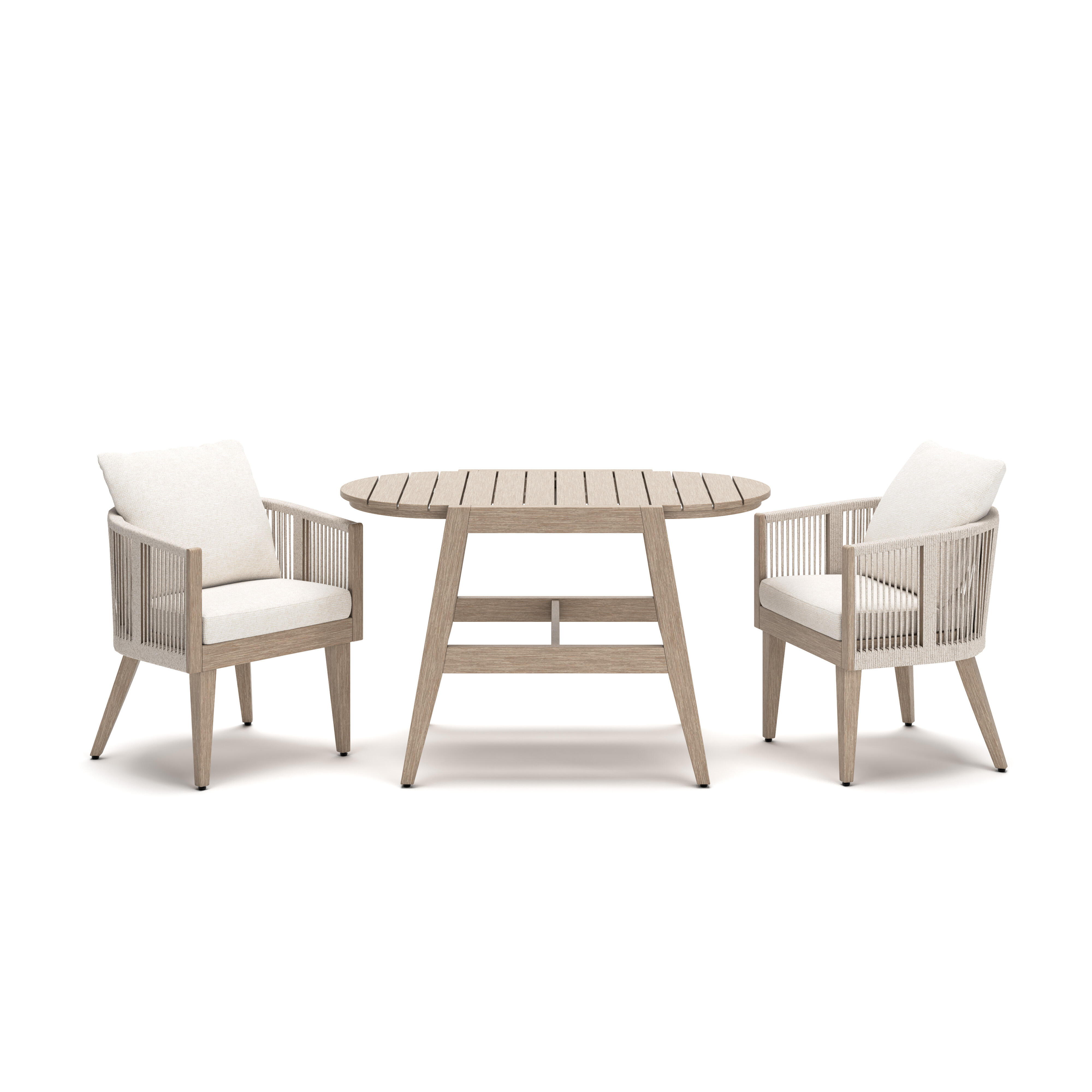 Ivory Vine – Chairs With Cushion / Table Set (Set of 3) – Beige