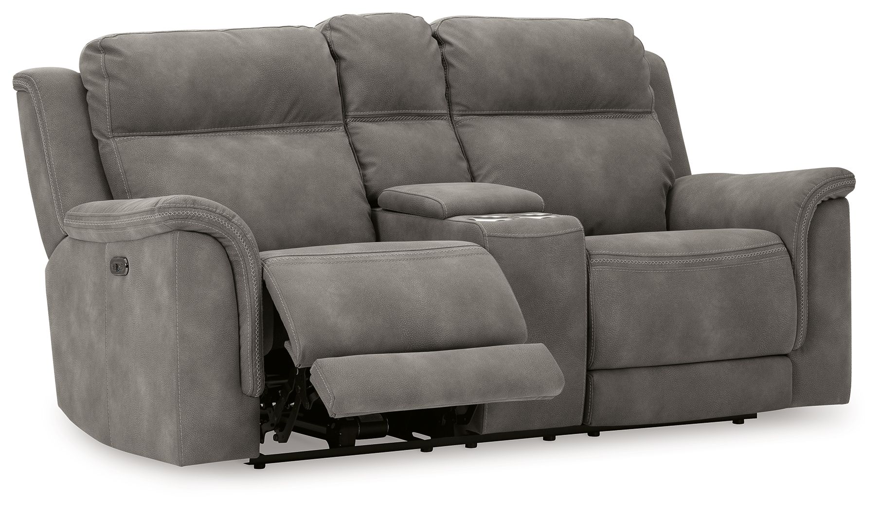 Next-Gen Durapella - Power Reclining Loveseat with Console/Adj Hdrst - Slate