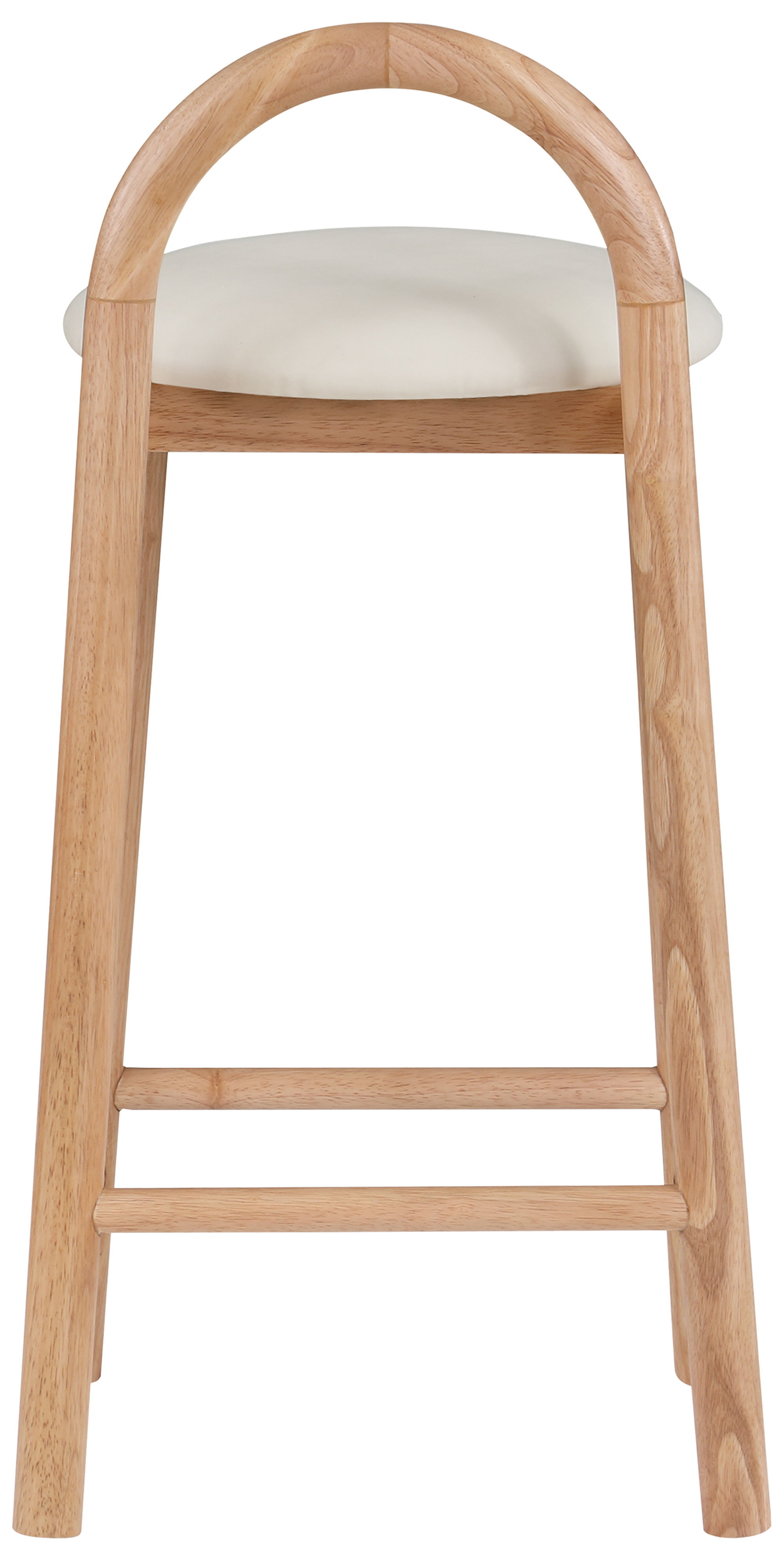 Calvin - Stool With Natural Base - Cream