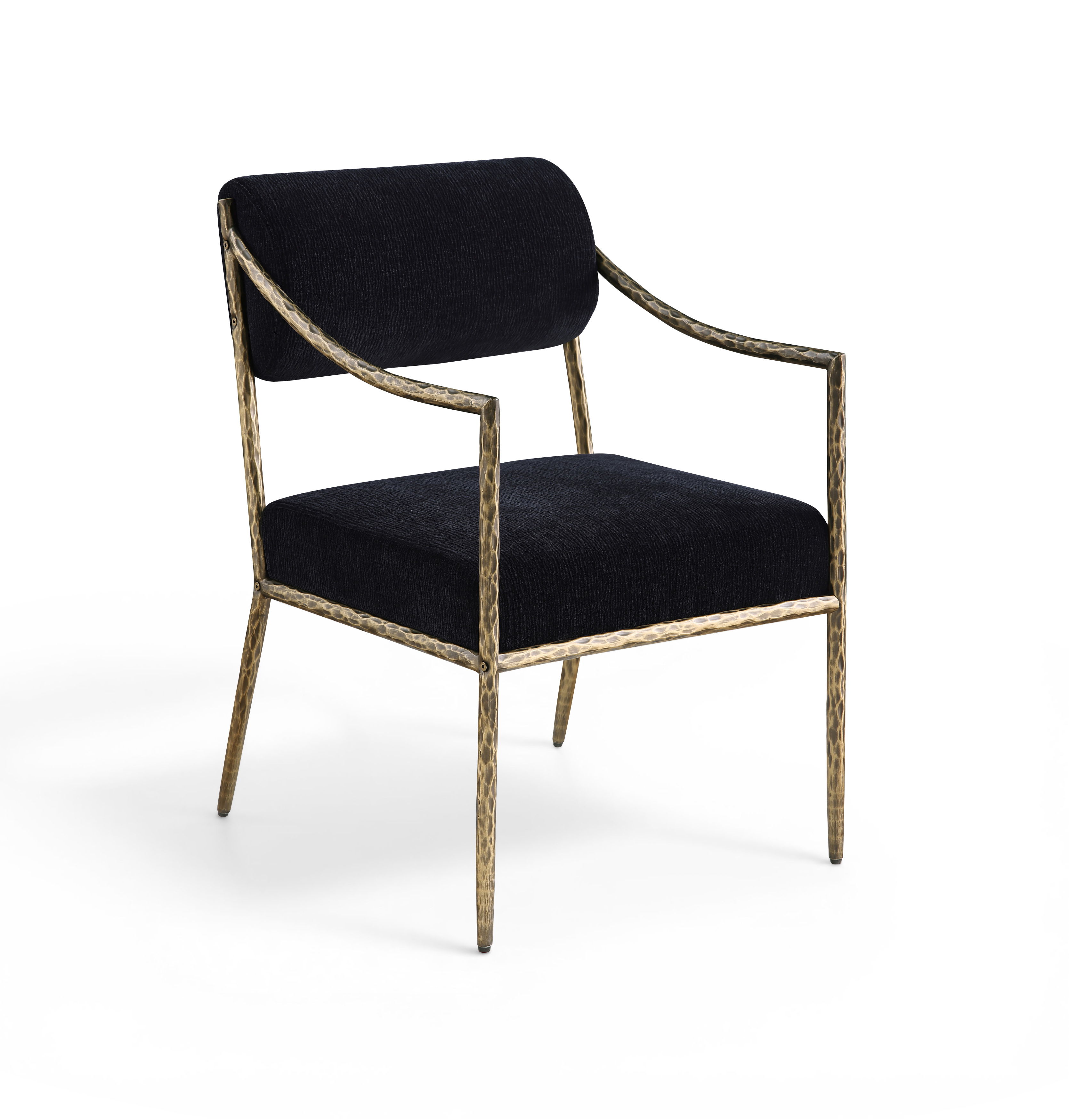 Bastille - Upholstered Dining Arm Chair (Set of 2) - Black / Brass