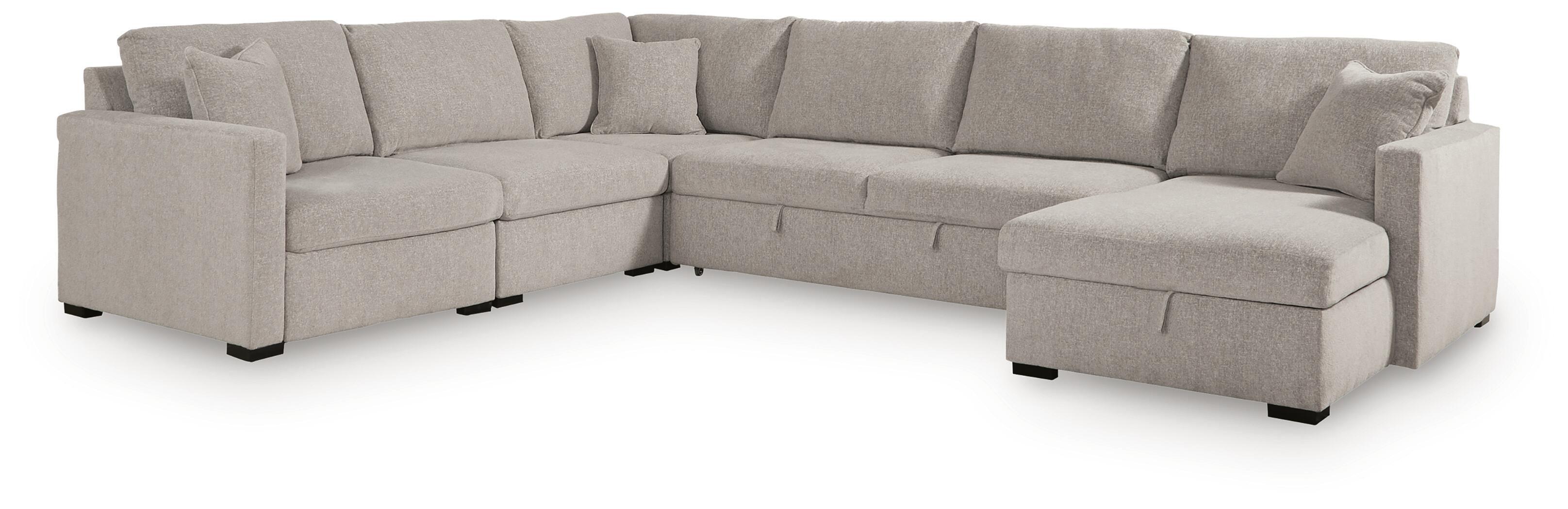 5 Pc · Sectional With RAF Corner Chaise With Storage And Pop Up Sleeper