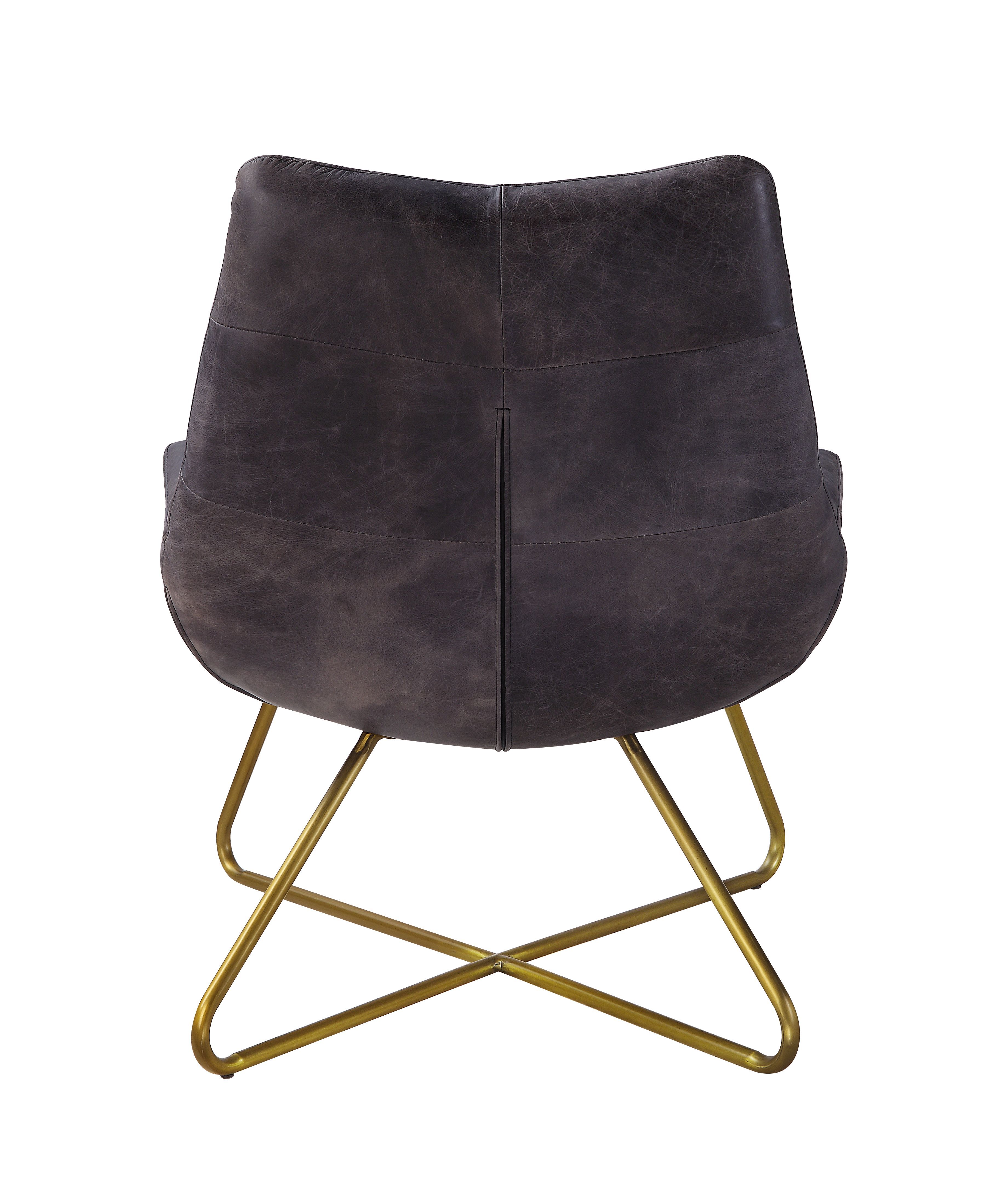 Dhalsim - Accent Chair - Antique Ebony Top Grain Leather, black, view 3
