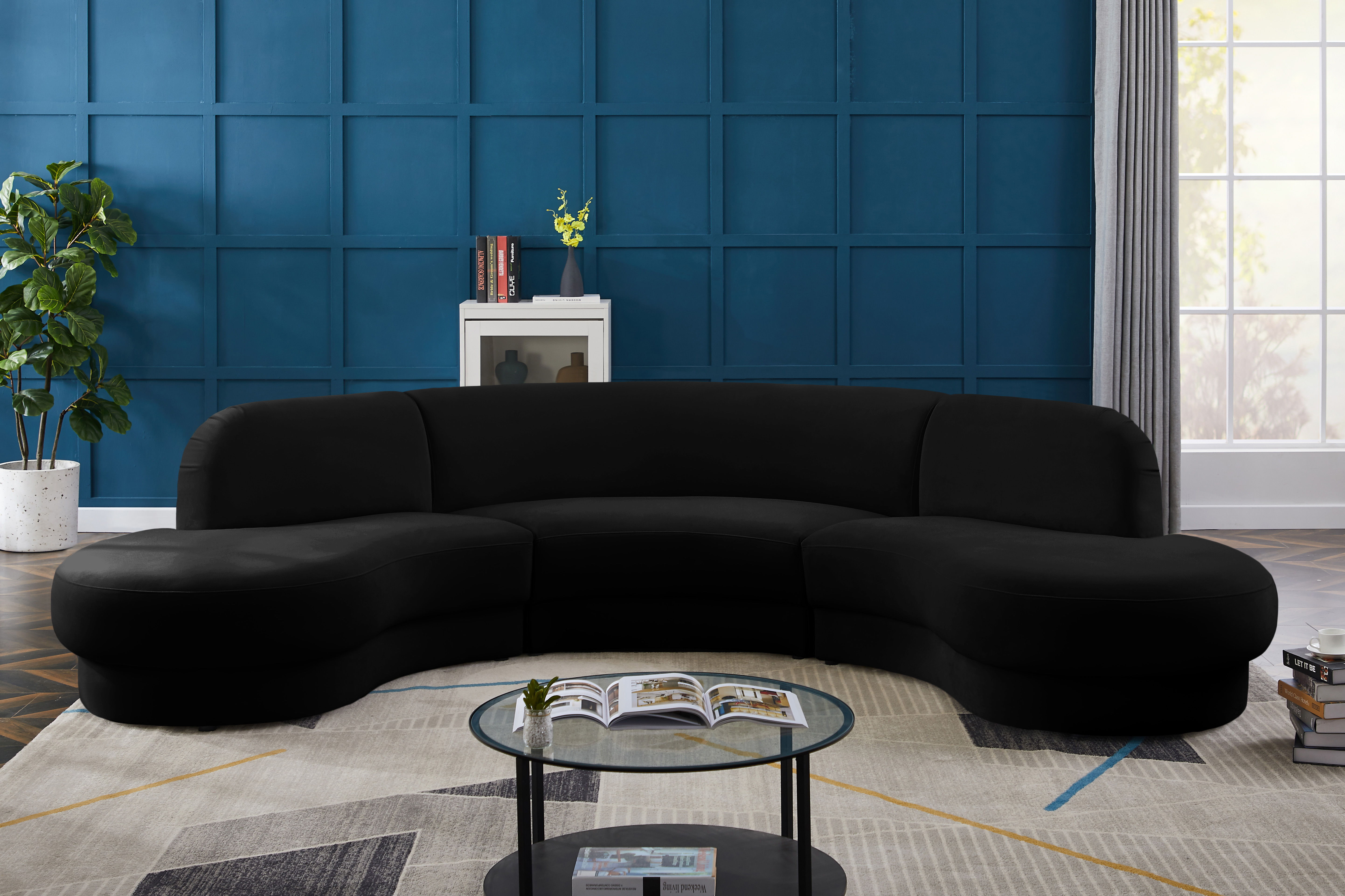 Rosa - 3 Piece Sectional - Black
